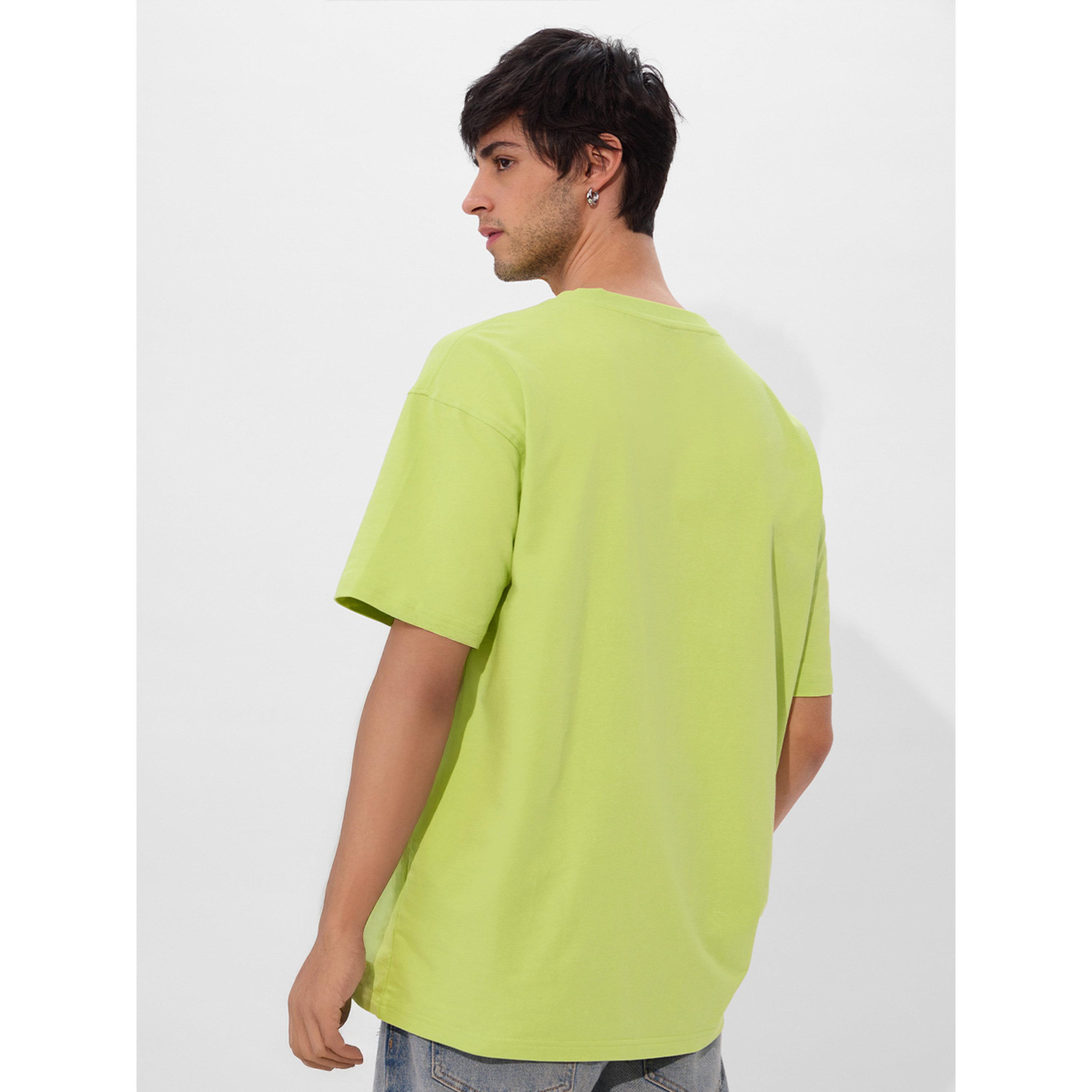 The Souled Store X Styli Green Embroidery Detail Oversized T-Shirt-men-clothing-tshirtsandpolos-tshirts-image-3