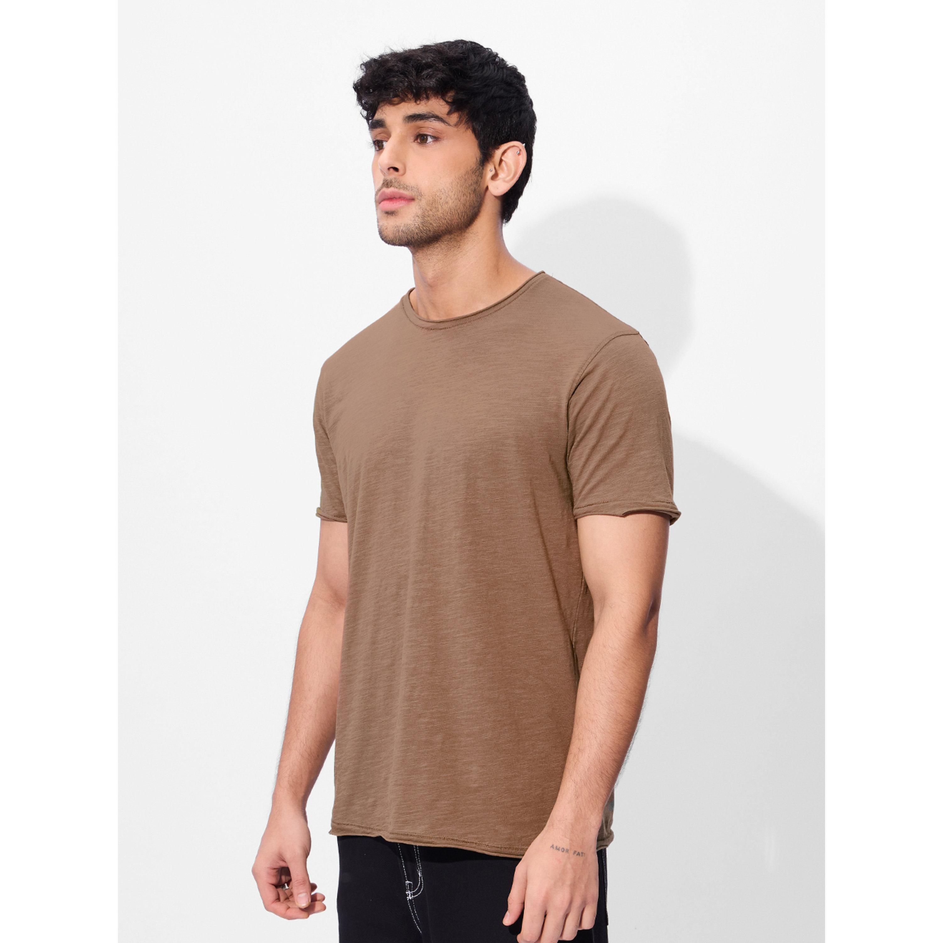 The Souled Store X Styli Brown Cotton Short Sleeve T-Shirt-men-clothing-tshirtsandpolos-tshirts-image-3