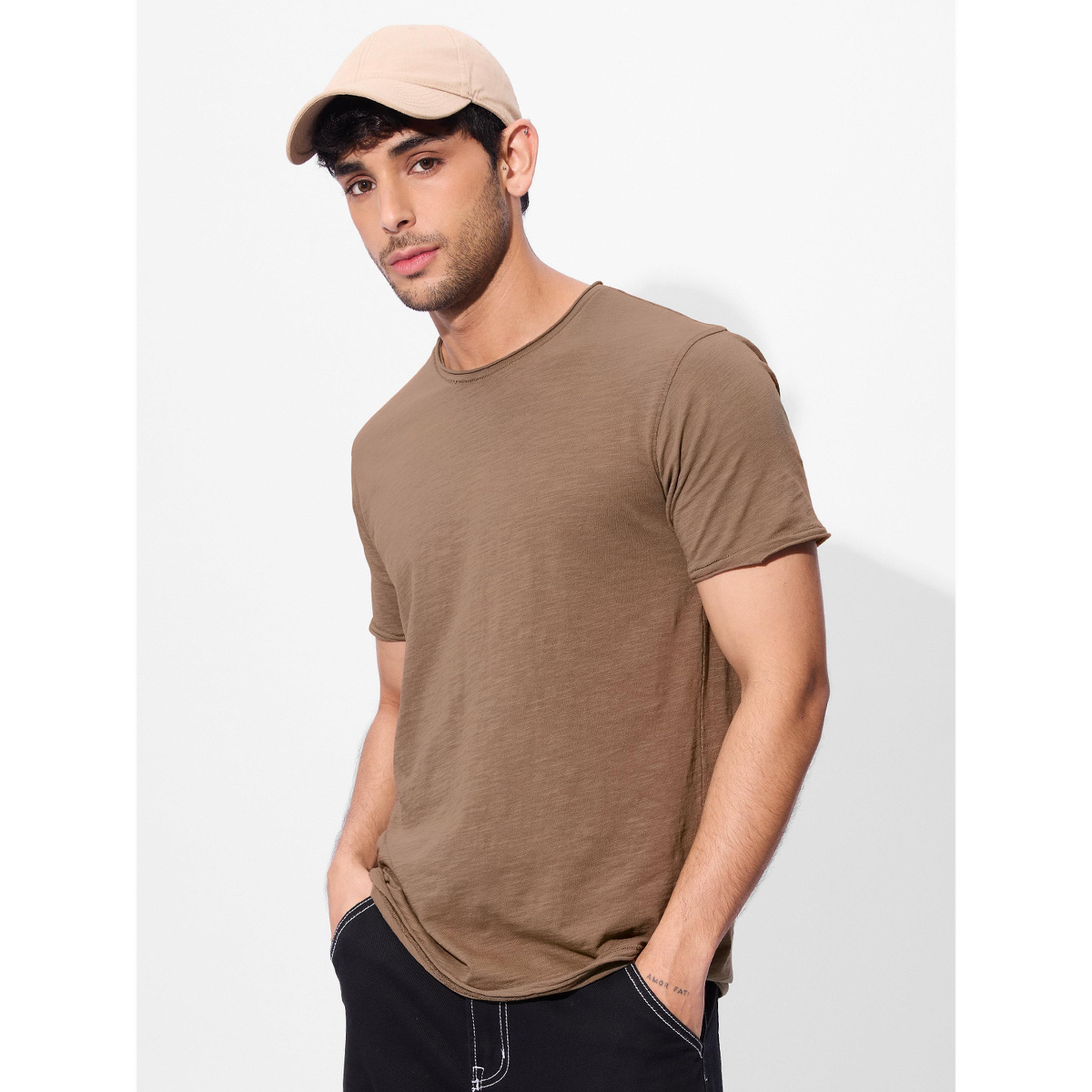 The Souled Store X Styli Brown Cotton Short Sleeve T-Shirt-men-clothing-tshirtsandpolos-tshirts-image-5