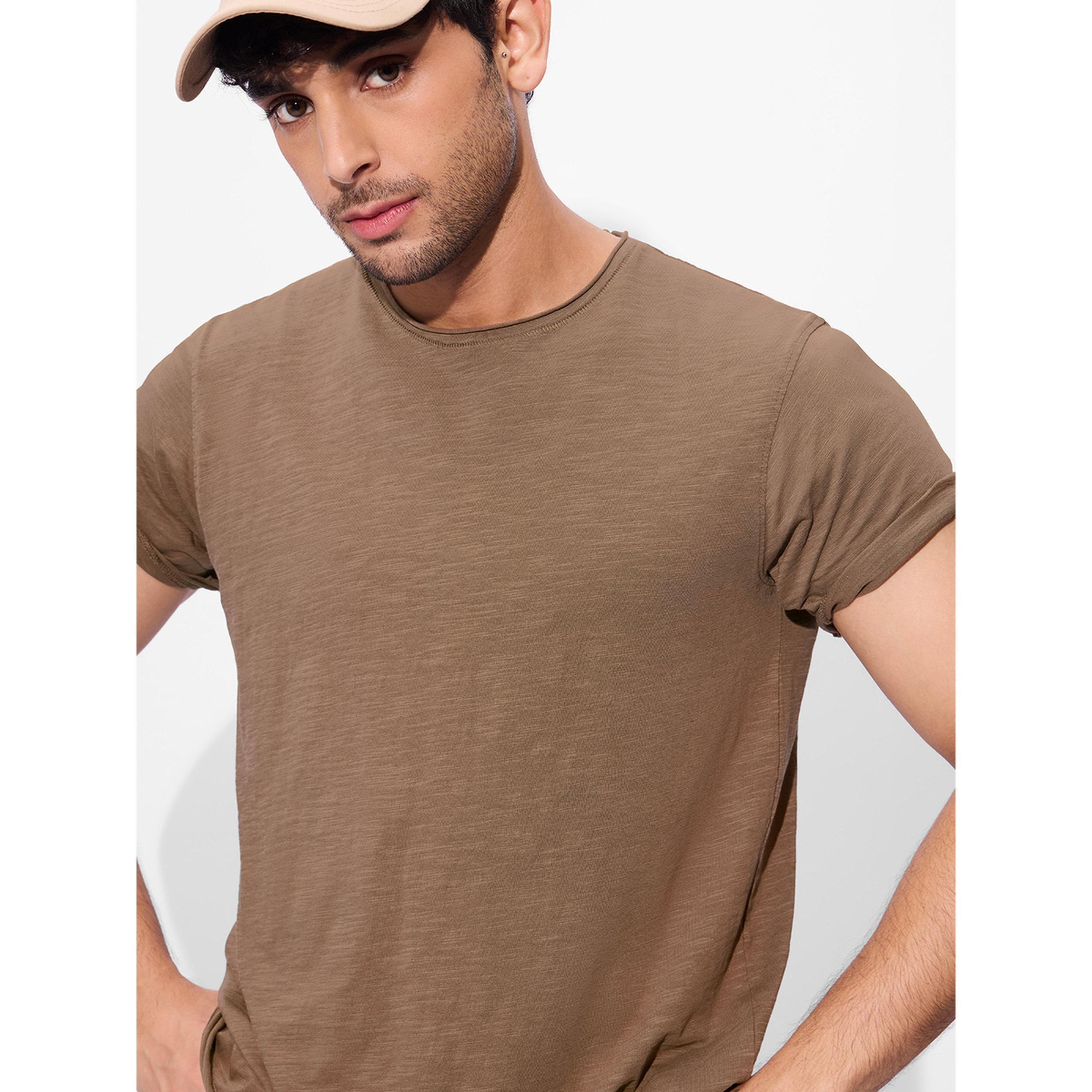The Souled Store X Styli Brown Cotton Short Sleeve T-Shirt-men-clothing-tshirtsandpolos-tshirts-image-6