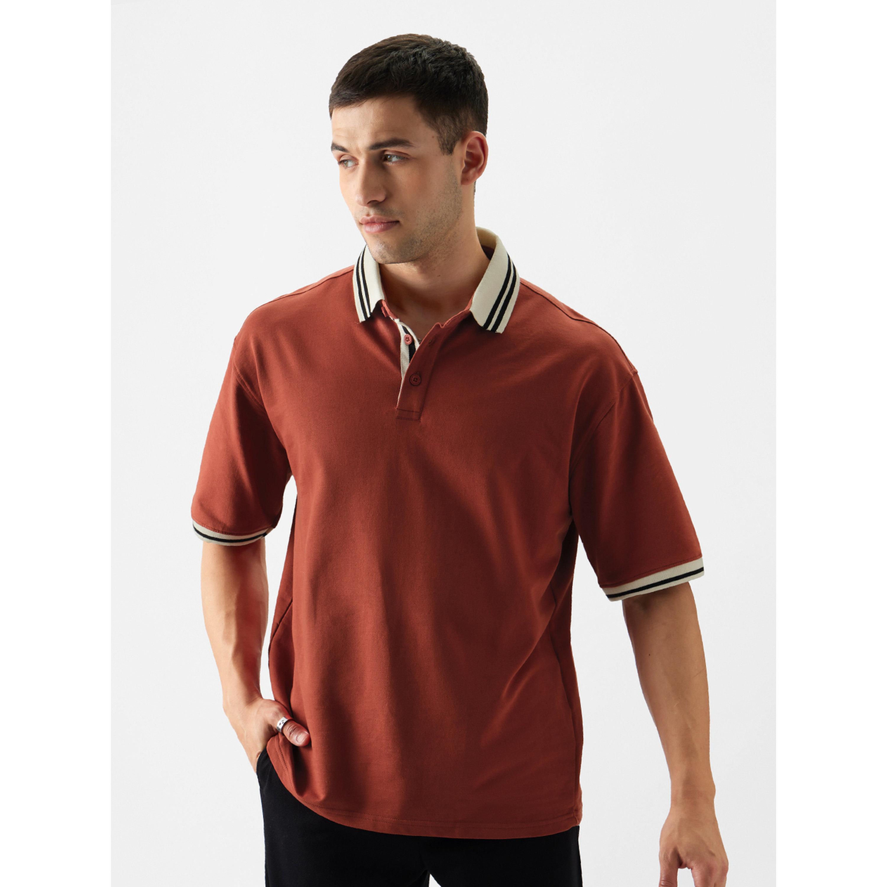قميص بولو بتفاصيل حواف وقصة واسعة-men-clothing-tshirtsandpolos-polos-image-1