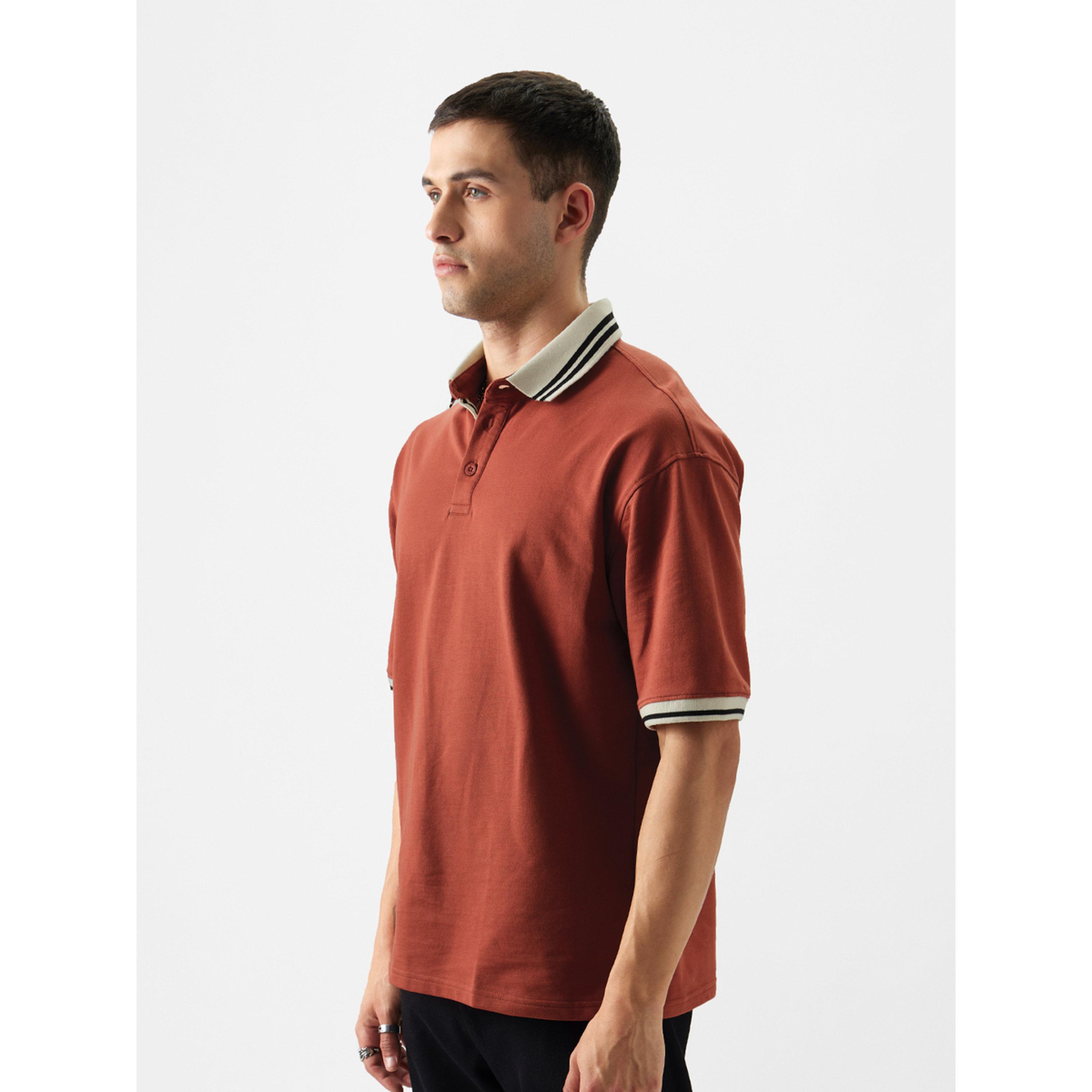 قميص بولو بتفاصيل حواف وقصة واسعة-men-clothing-tshirtsandpolos-polos-image-4