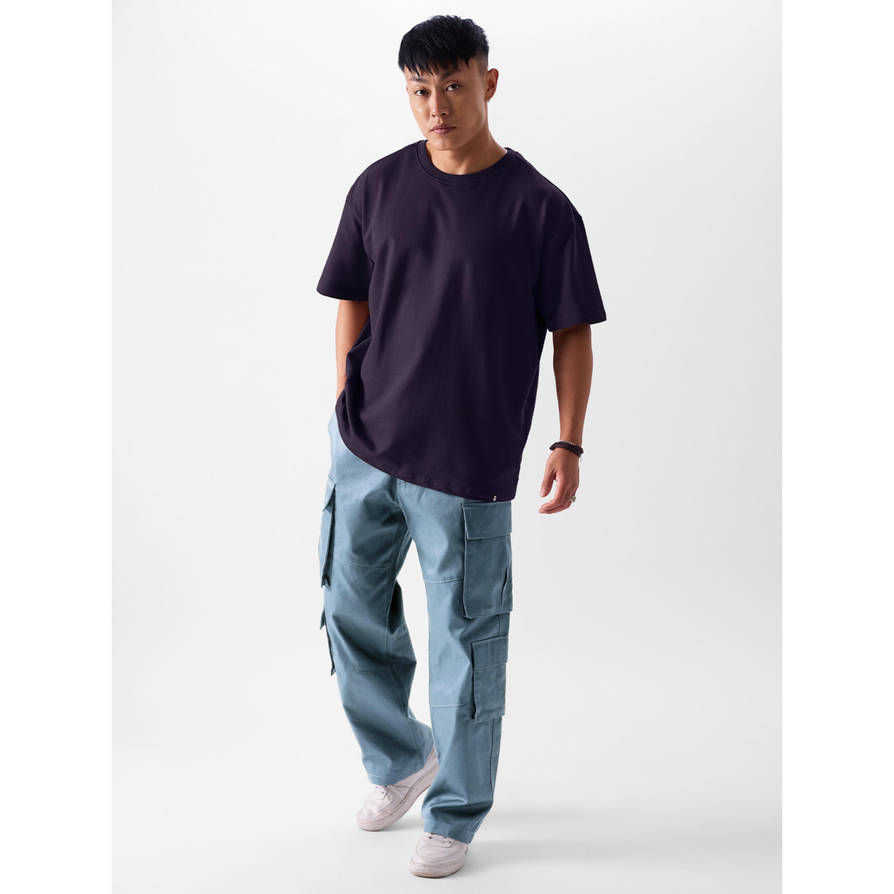 The Souled Store X Styli Purple Oversized Cotton T-Shirt-men-clothing-tshirtsandpolos-tshirts-image-2