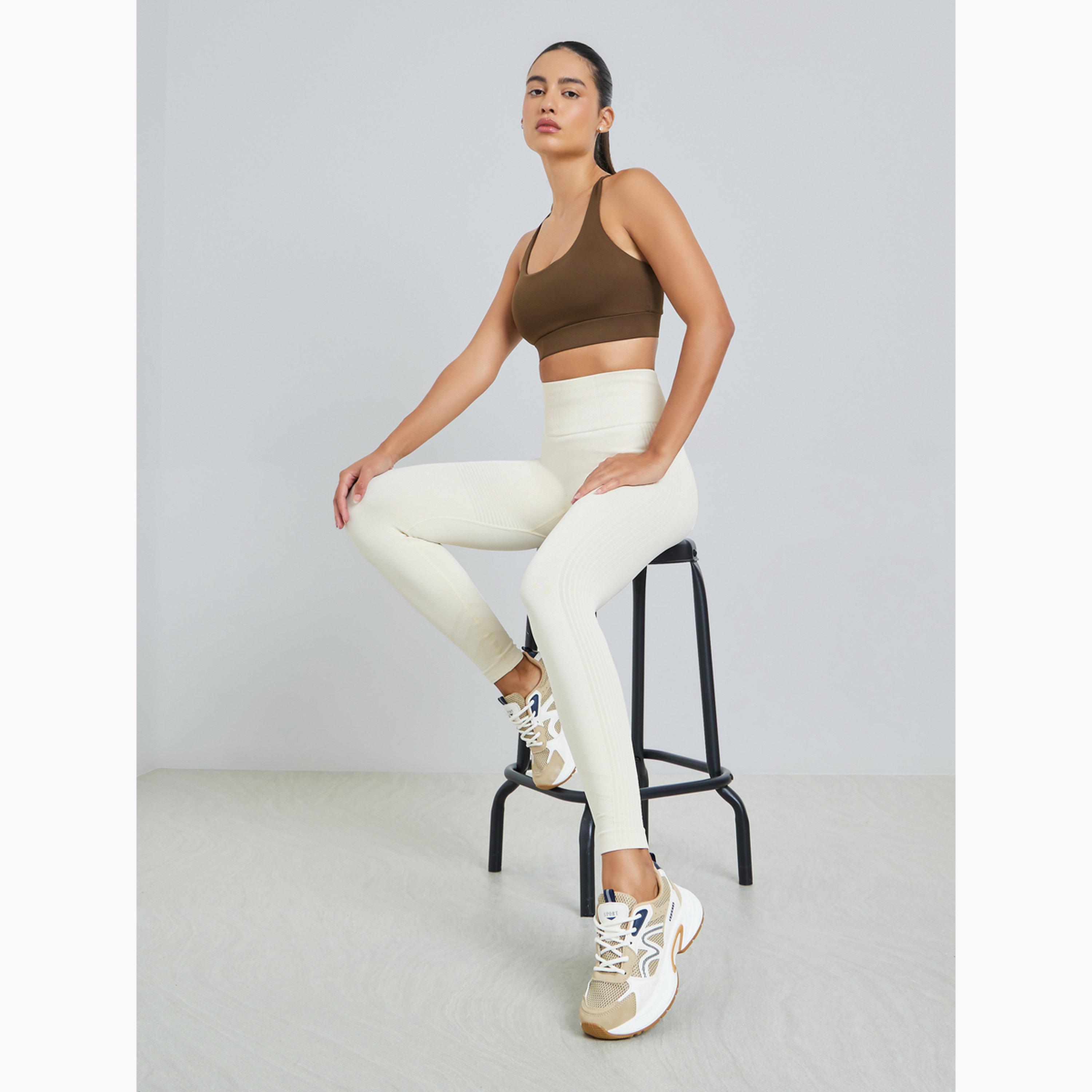 Styli Cream Tonal Side Rib Panel Back Scrunch Leggings-women-clothing-bottoms-leggings-image-3