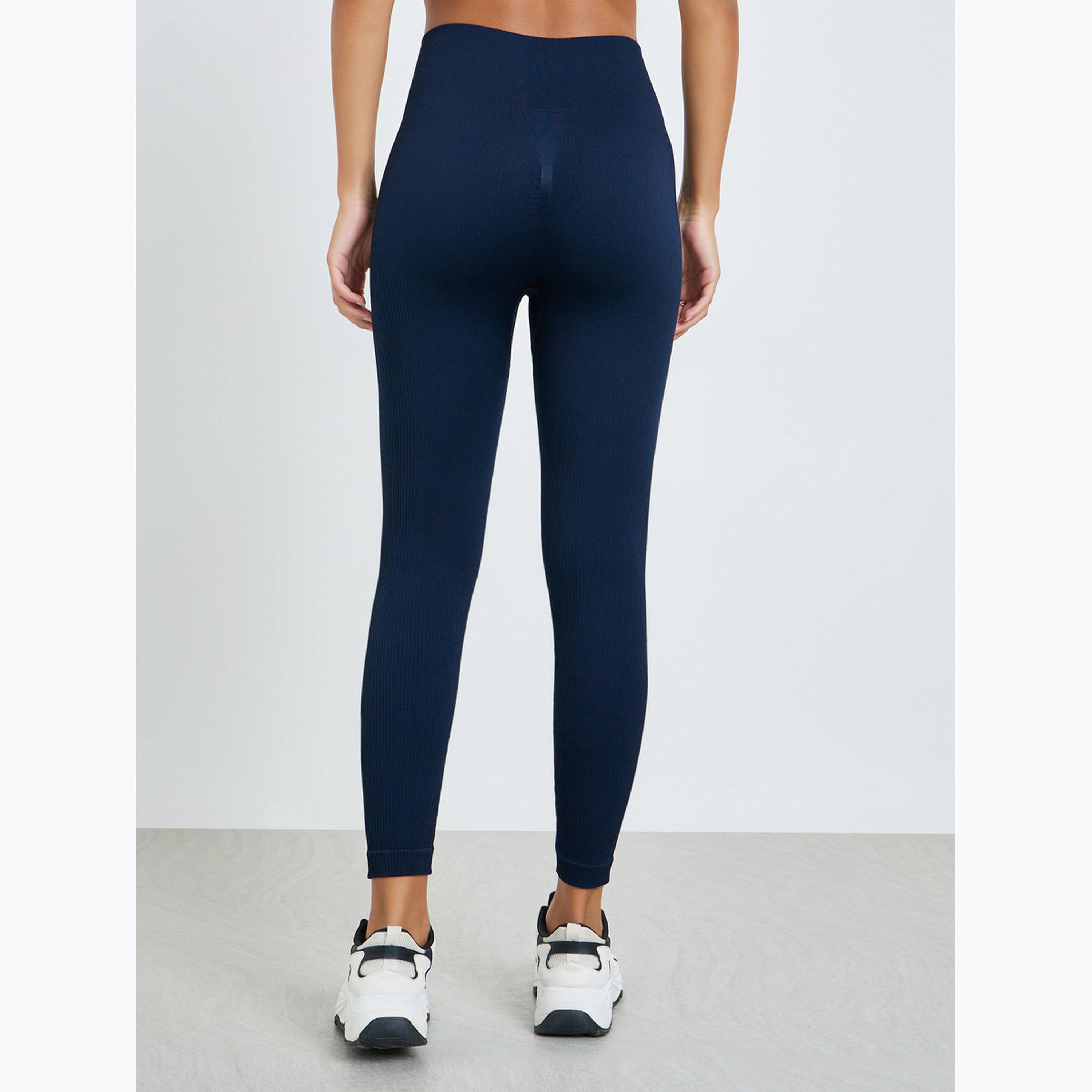 ليقنز مضلع بتفاصيل زم من الخلف-women-clothing-bottoms-leggings-image-4