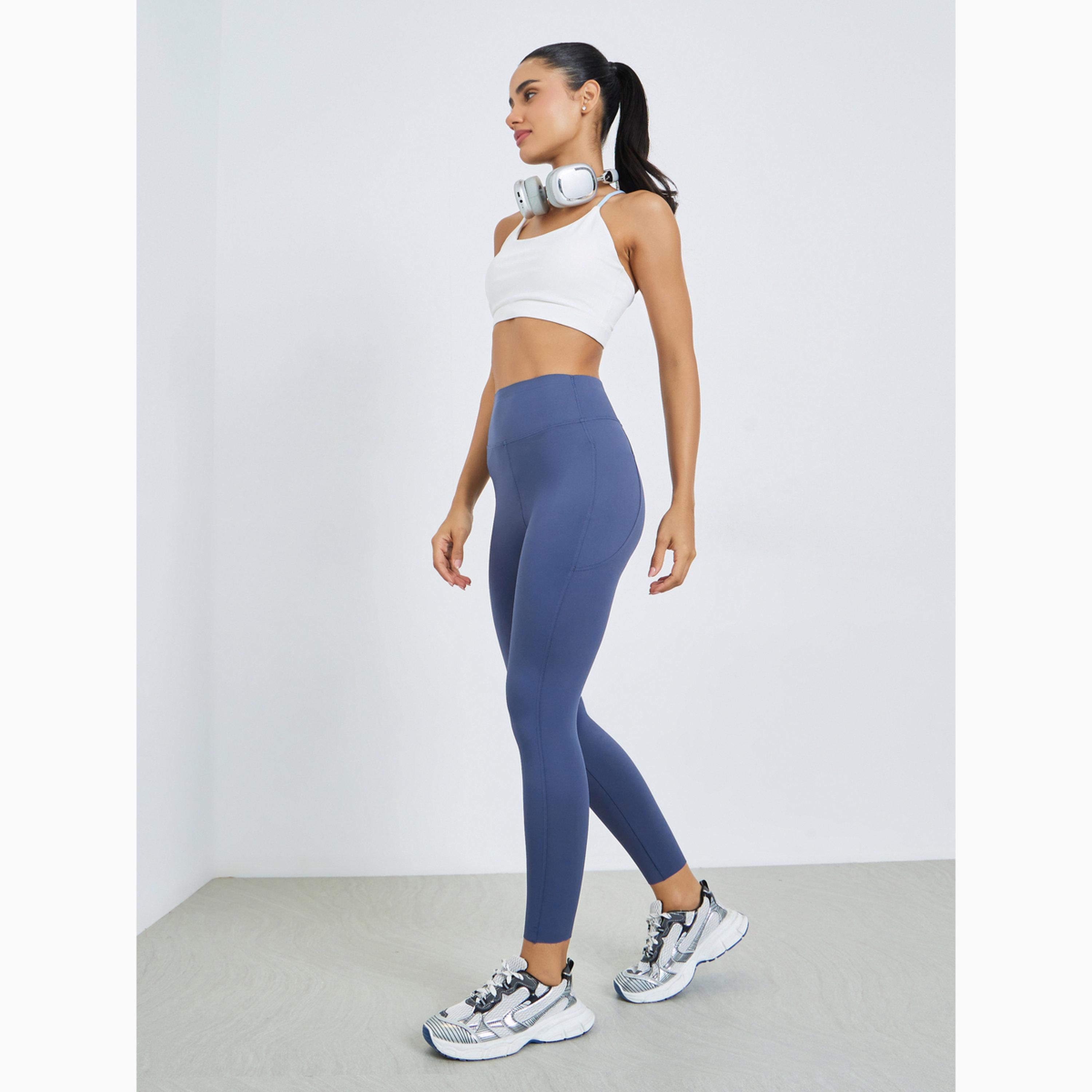 ليقنز بخصر عريض وجيب جانبي كحلي-women-clothing-sportswearandactivewear-bottoms-leggings-image-2