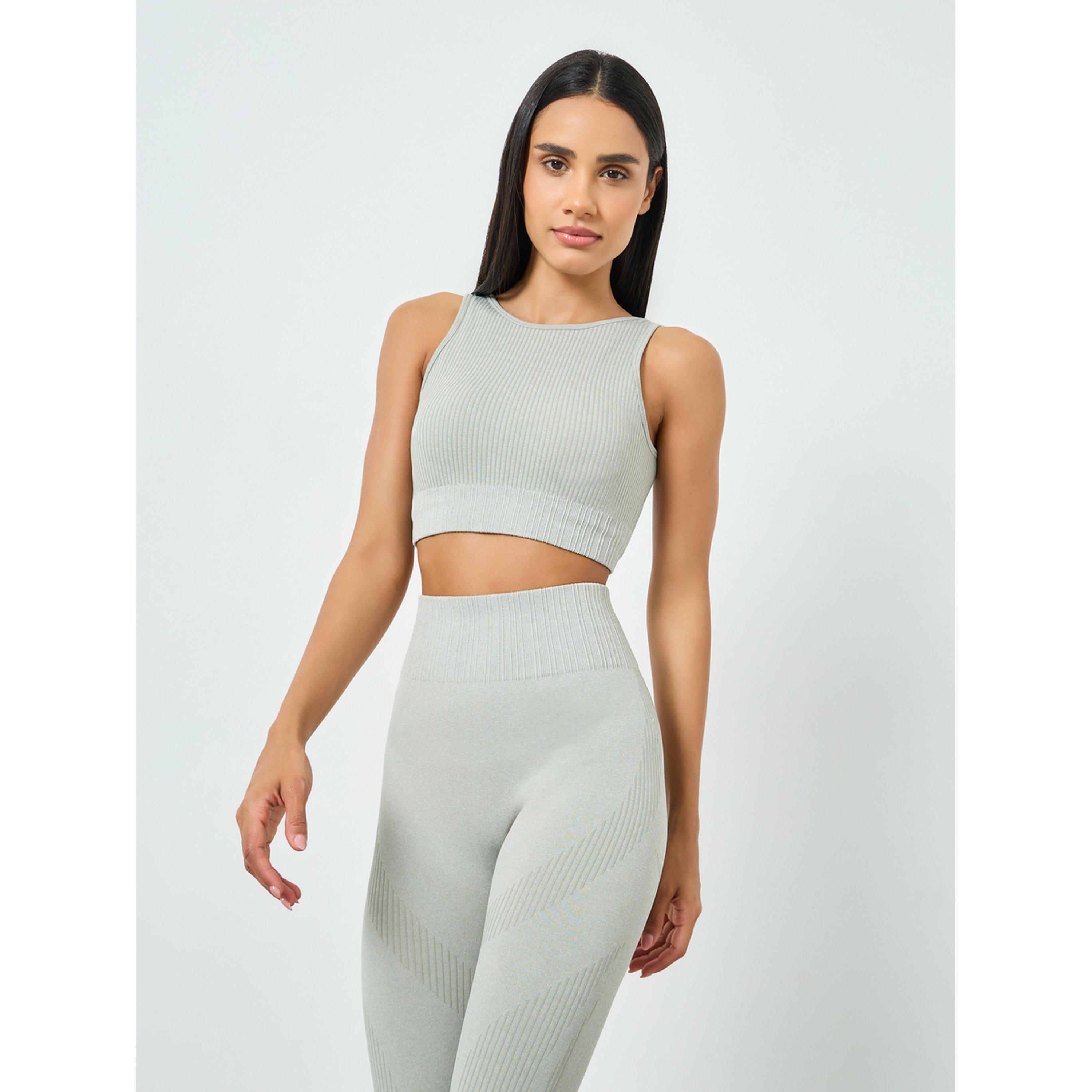 مجموعة من ليقنز وصدرية رياضية بظهر منخفض ونمط جاكار-women-clothing-sportswearandactivewear-trackpantsandtracksuits-image-3