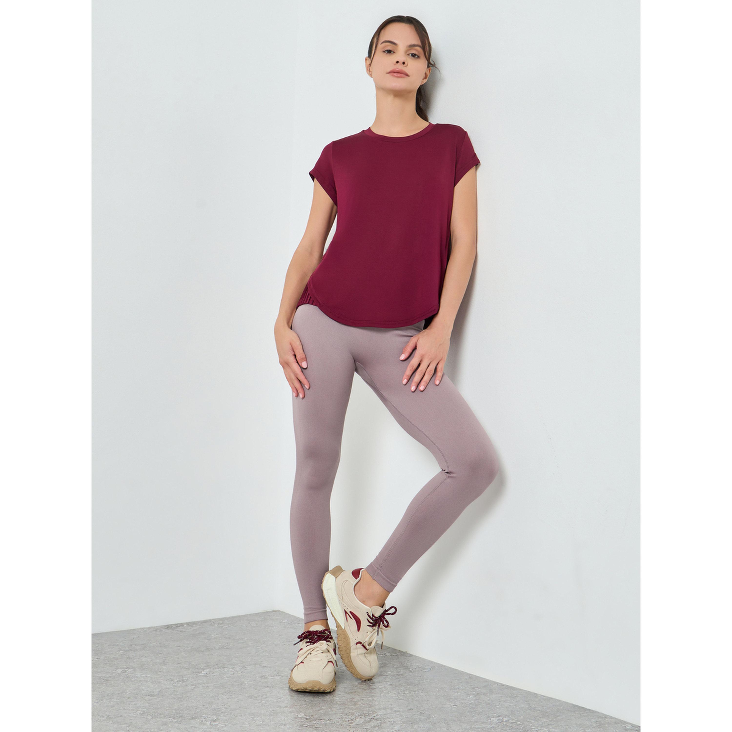 Styli Pink Back Scrunch Contour Effect Leggings-women-clothing-bottoms-leggings-image-2