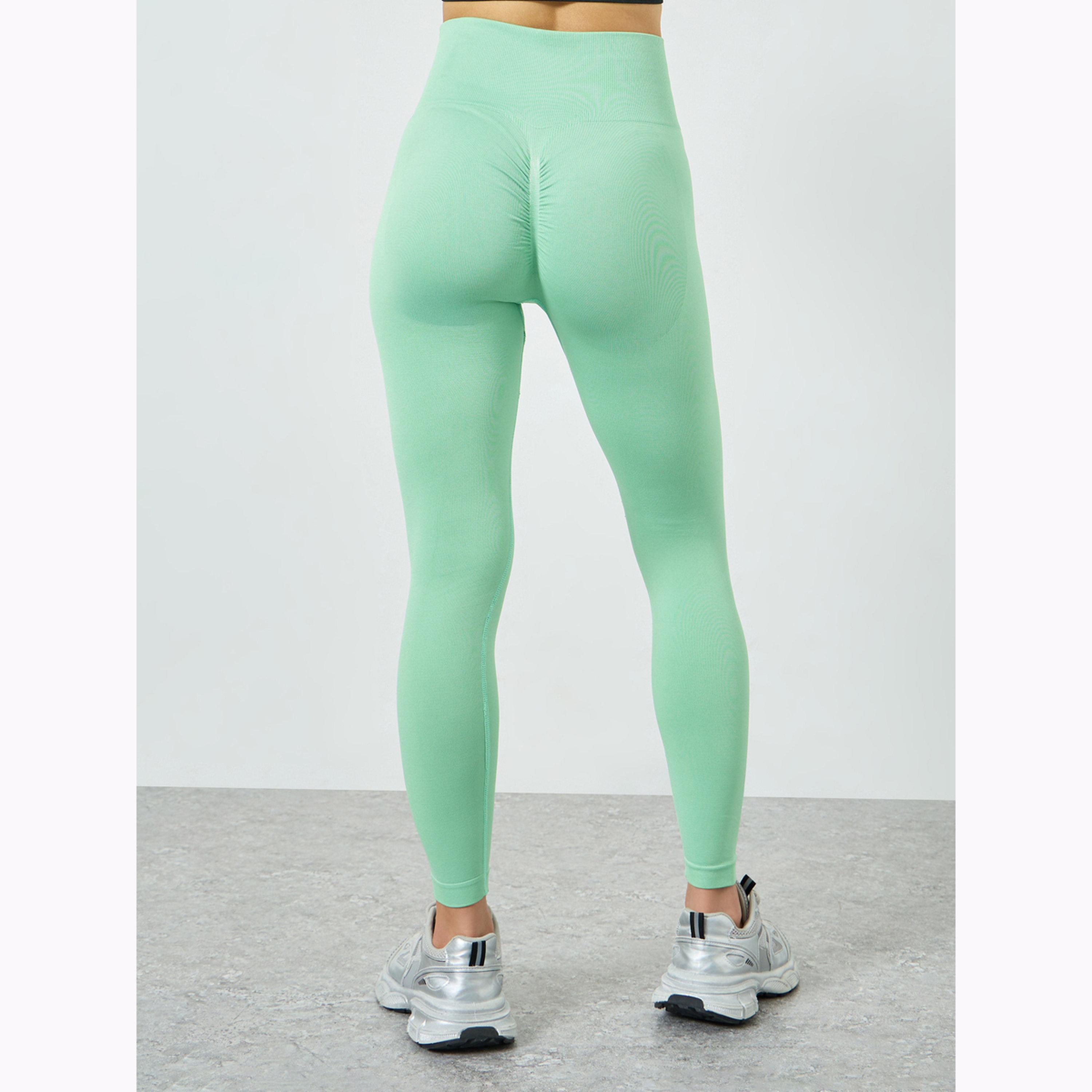 Styli Green Back Scrunch Contour Effect Leggings-women-clothing-bottoms-leggings-image-4