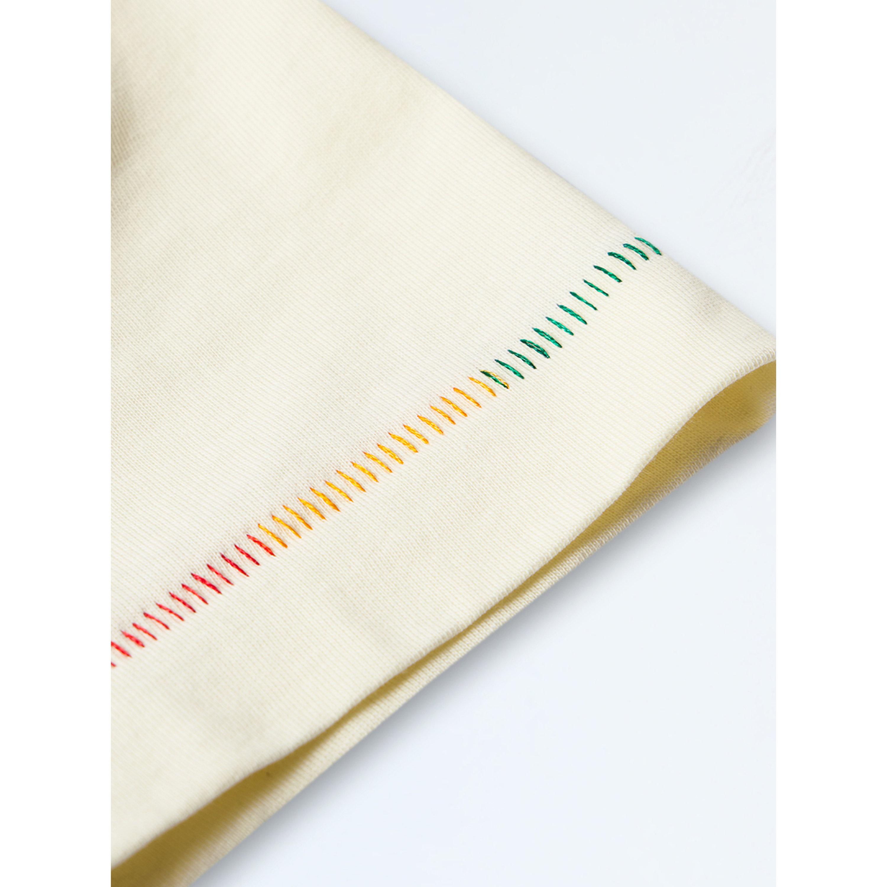 The Souled Store X Styli Cream Embroidered Cotton T-Shirt-women-clothing-tshirts-image-4