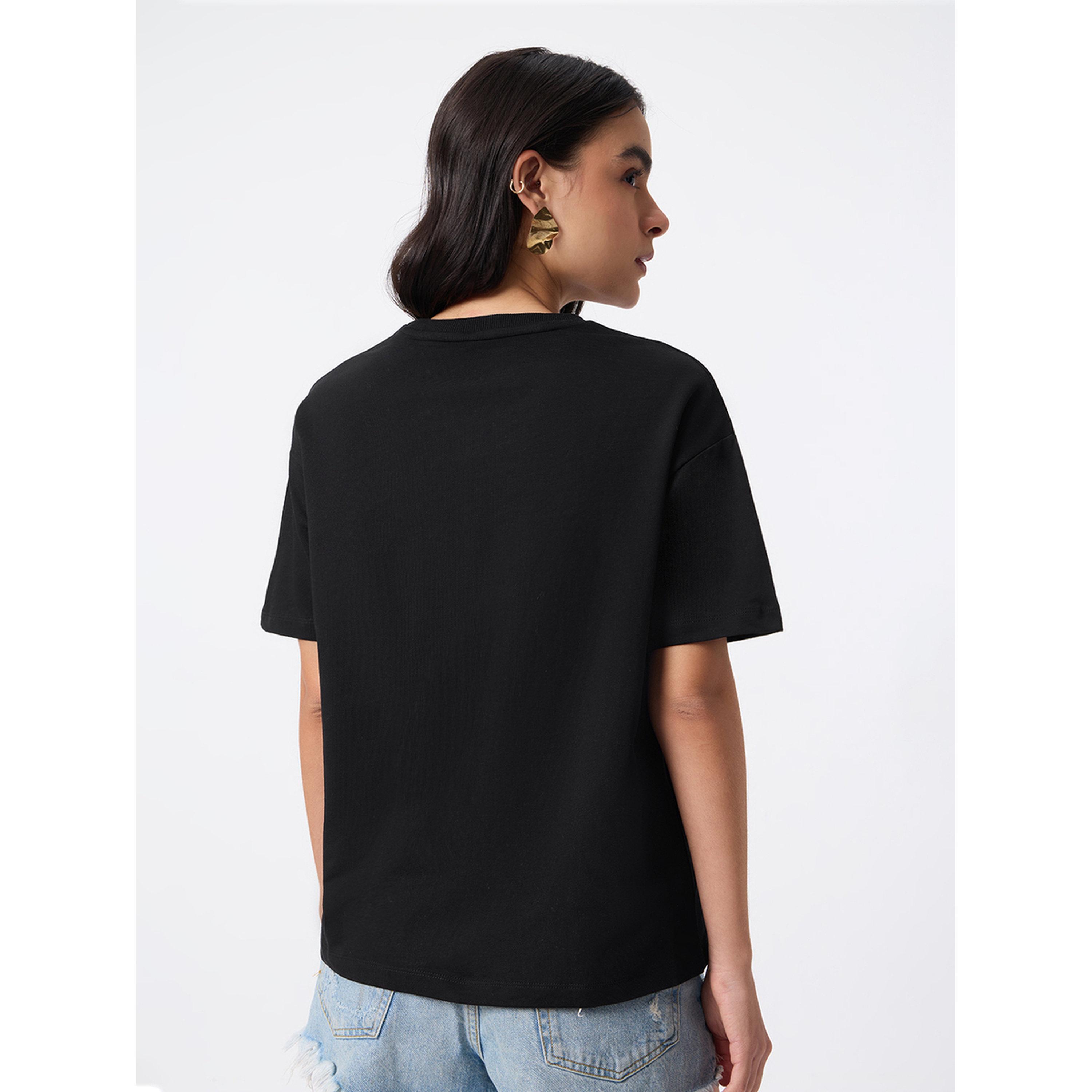 The Souled Store X Styli Black No More Drama Oversized T-Shirt-women-clothing-tshirts-image-3