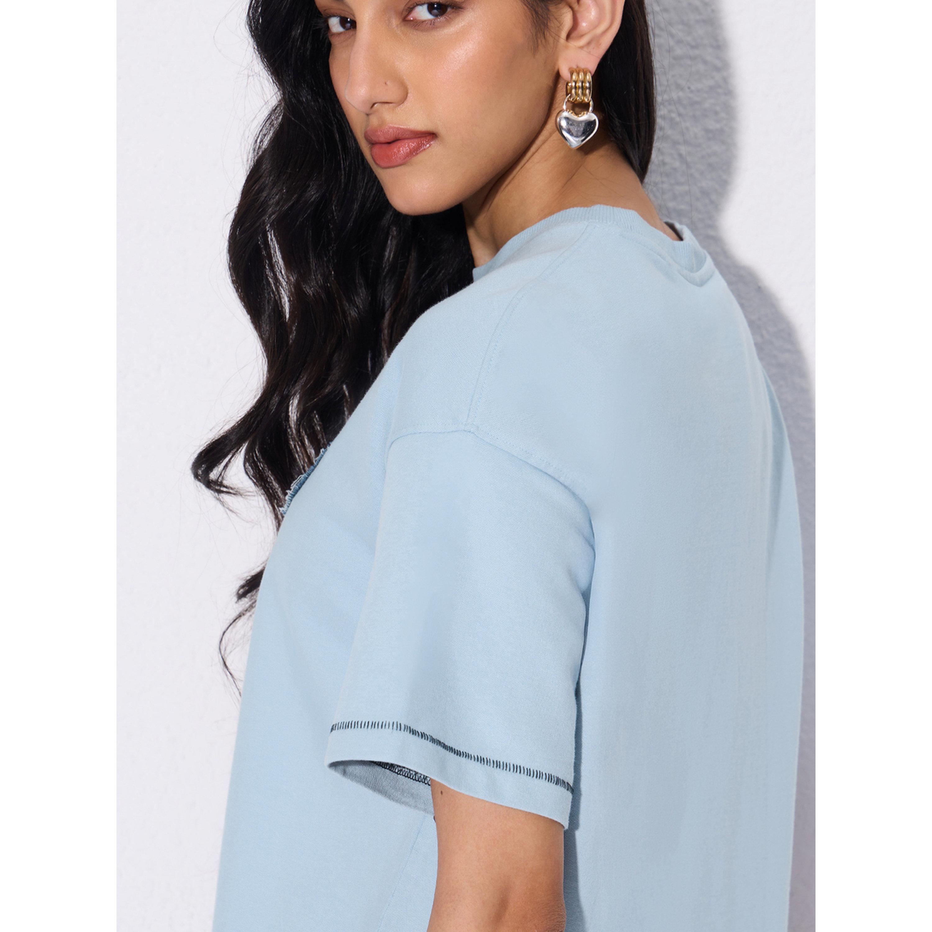 The Souled Store X Styli Blue Denim Dog Oversized T-Shirt-women-clothing-tshirts-image-6