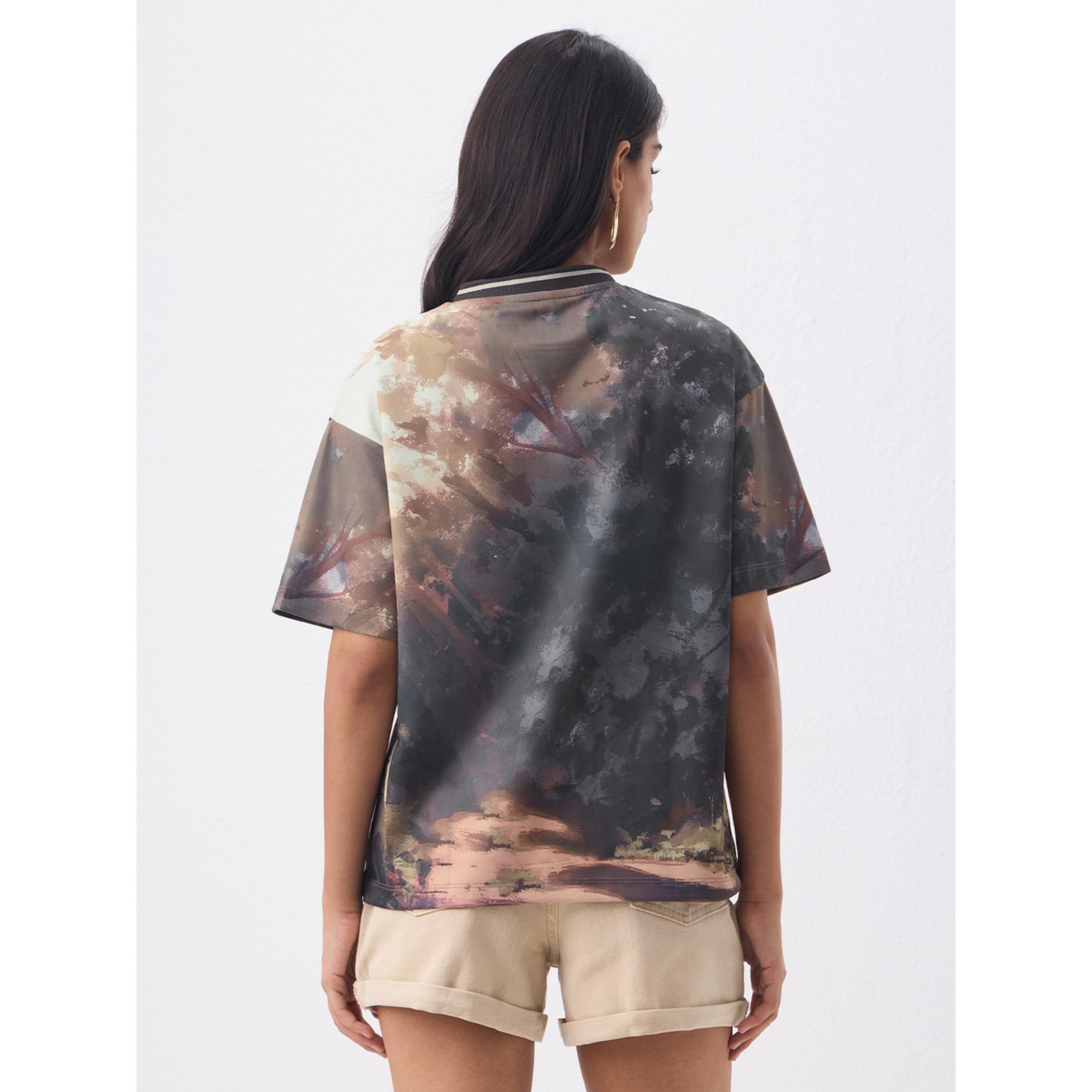 تيشيرت جيرسي بطبعة كلاب متعددة وقصة واسعة-women-clothing-tshirts-image-3