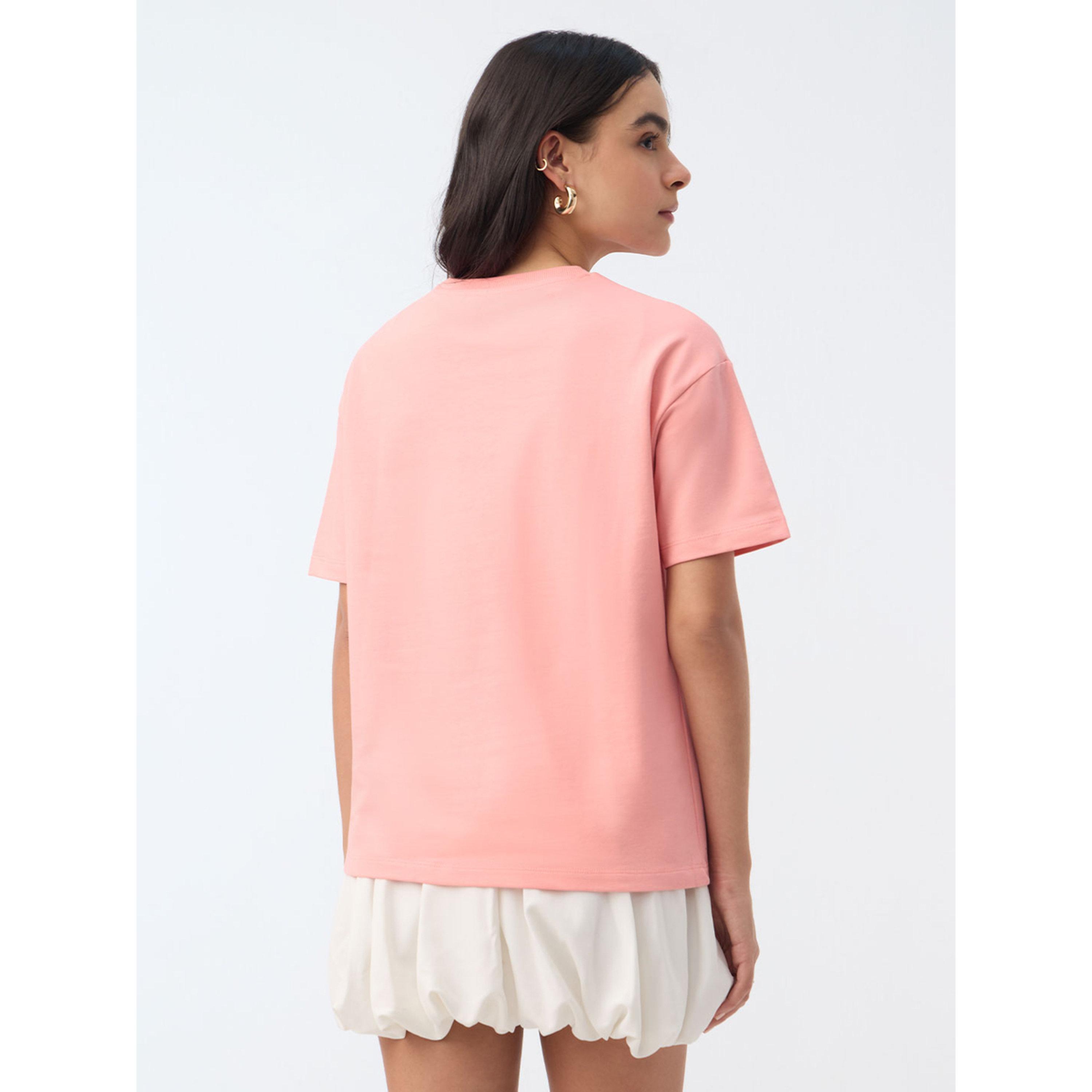The Souled Store X Styli Pink Oversized T-Shirt with Embroidered Cat-women-clothing-tshirts-image-2