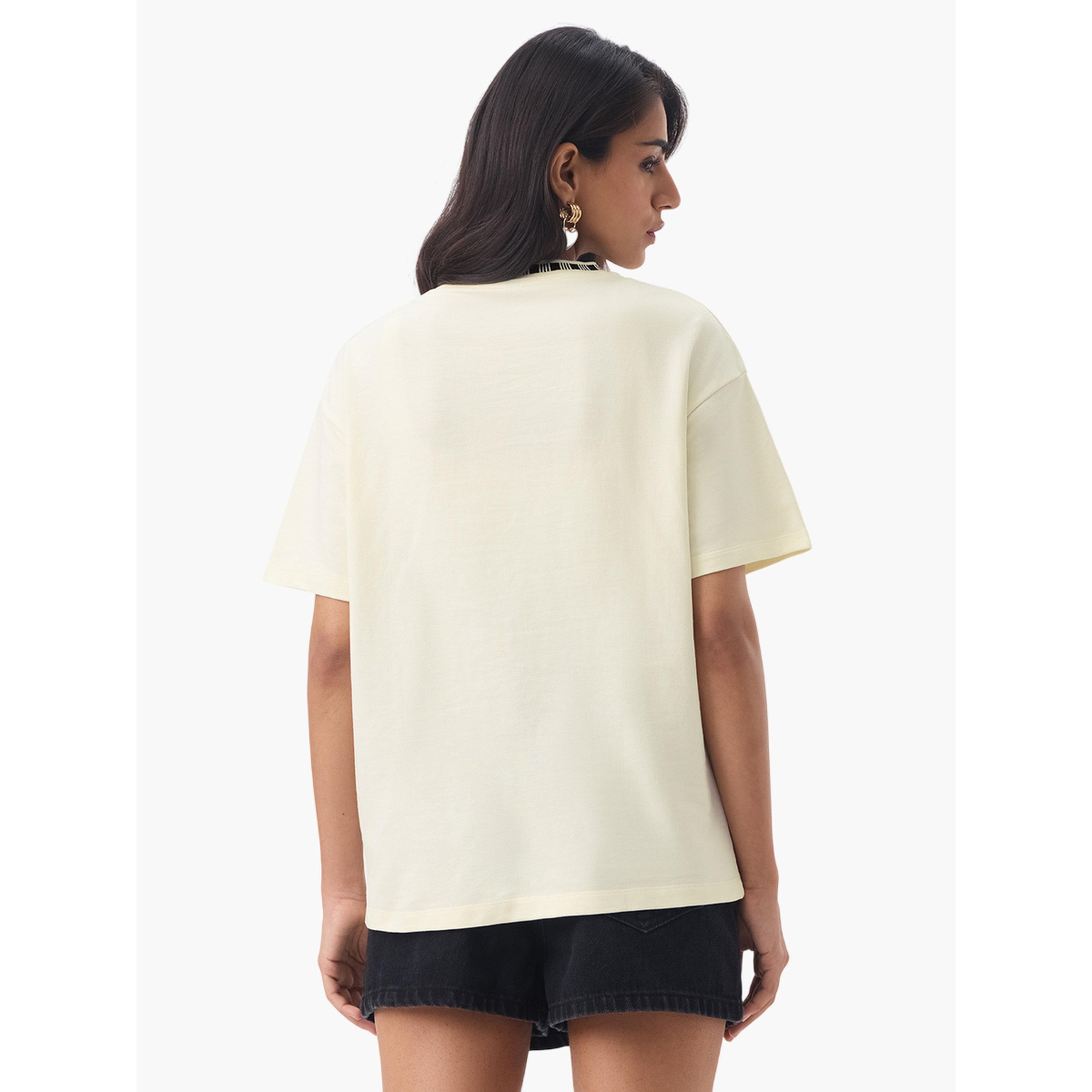 The Souled Store X Styli Cream Poodle Embroidered Oversized T-Shirt-women-clothing-tshirts-image-2