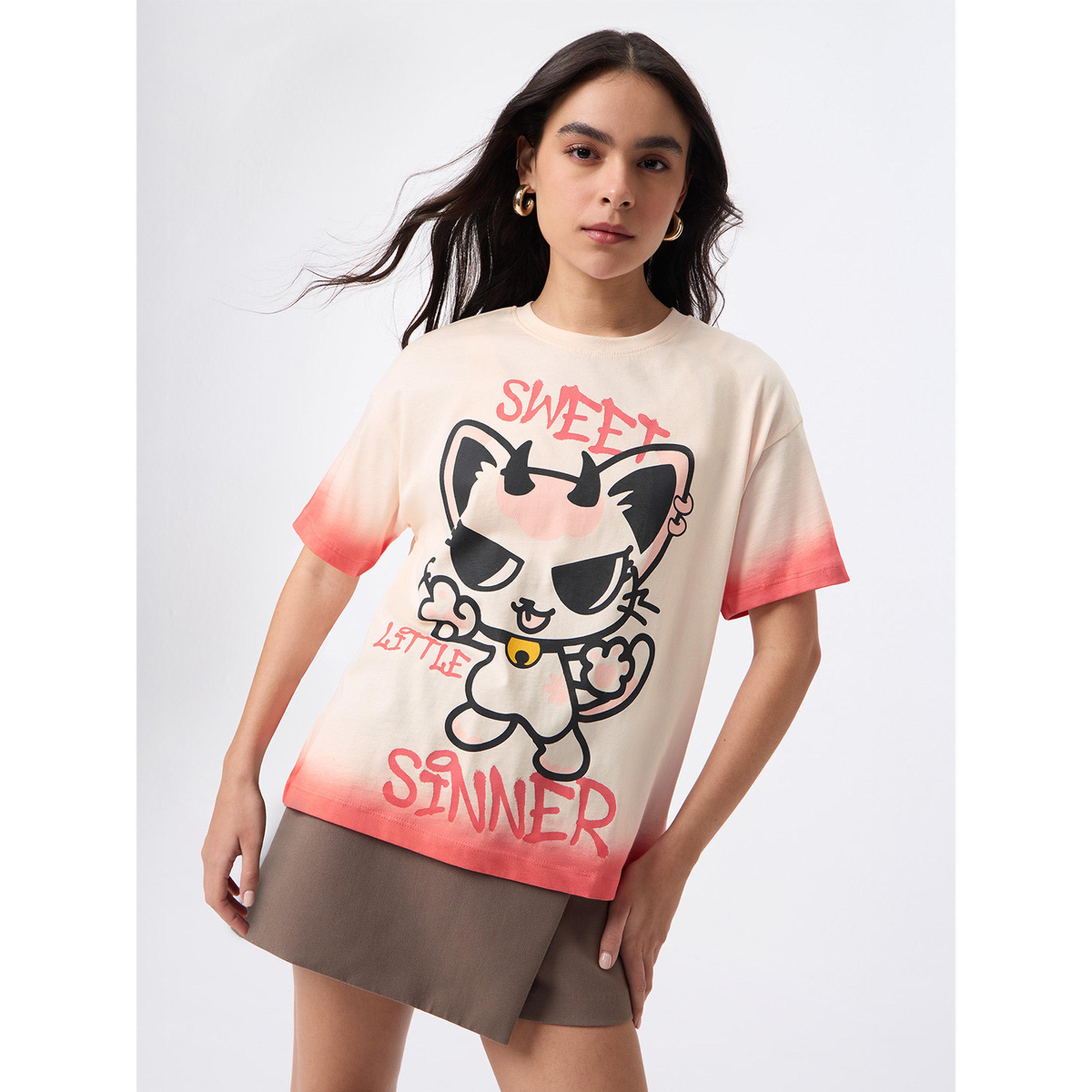 تيشيرت قطن بطبعة تاي داي جرافيك-women-clothing-tshirts-image-1