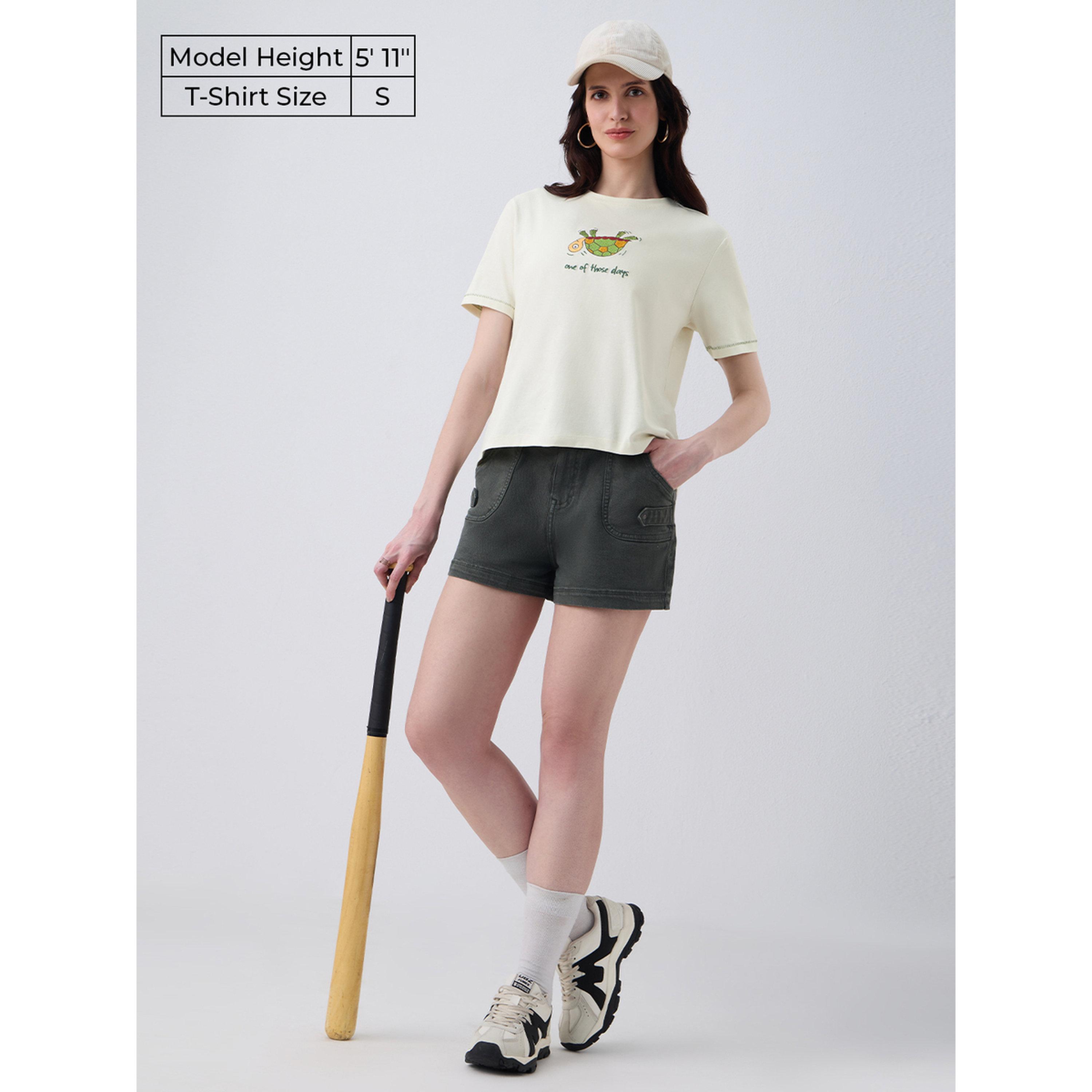 The Souled Store X Styli Off-White Turtle Embroidered T-Shirt-women-clothing-tshirts-image-2