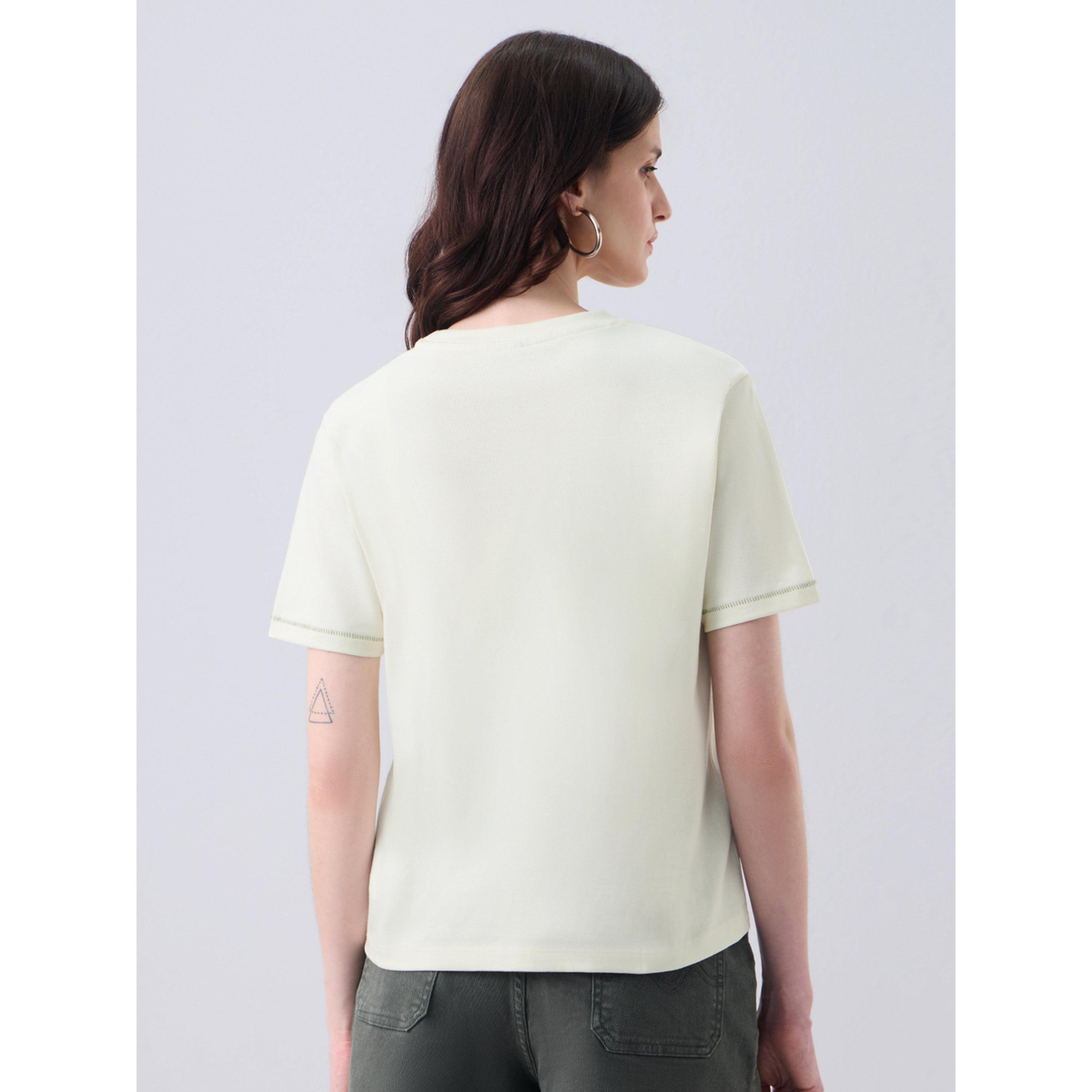 The Souled Store X Styli Off-White Turtle Embroidered T-Shirt-women-clothing-tshirts-image-3