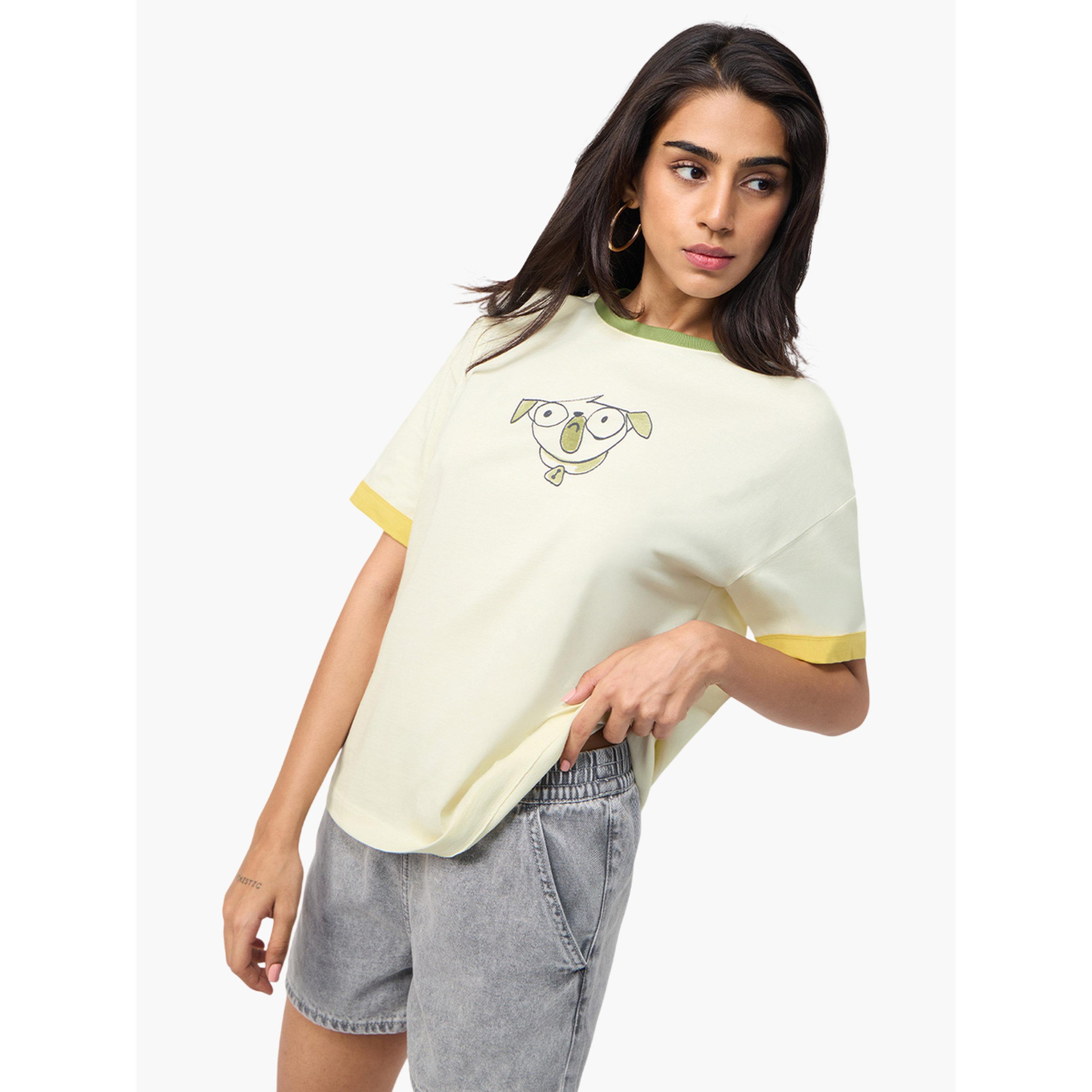 The Souled Store X Styli Off White Animal Graphic Oversized T-Shirt-women-clothing-tshirts-image-4