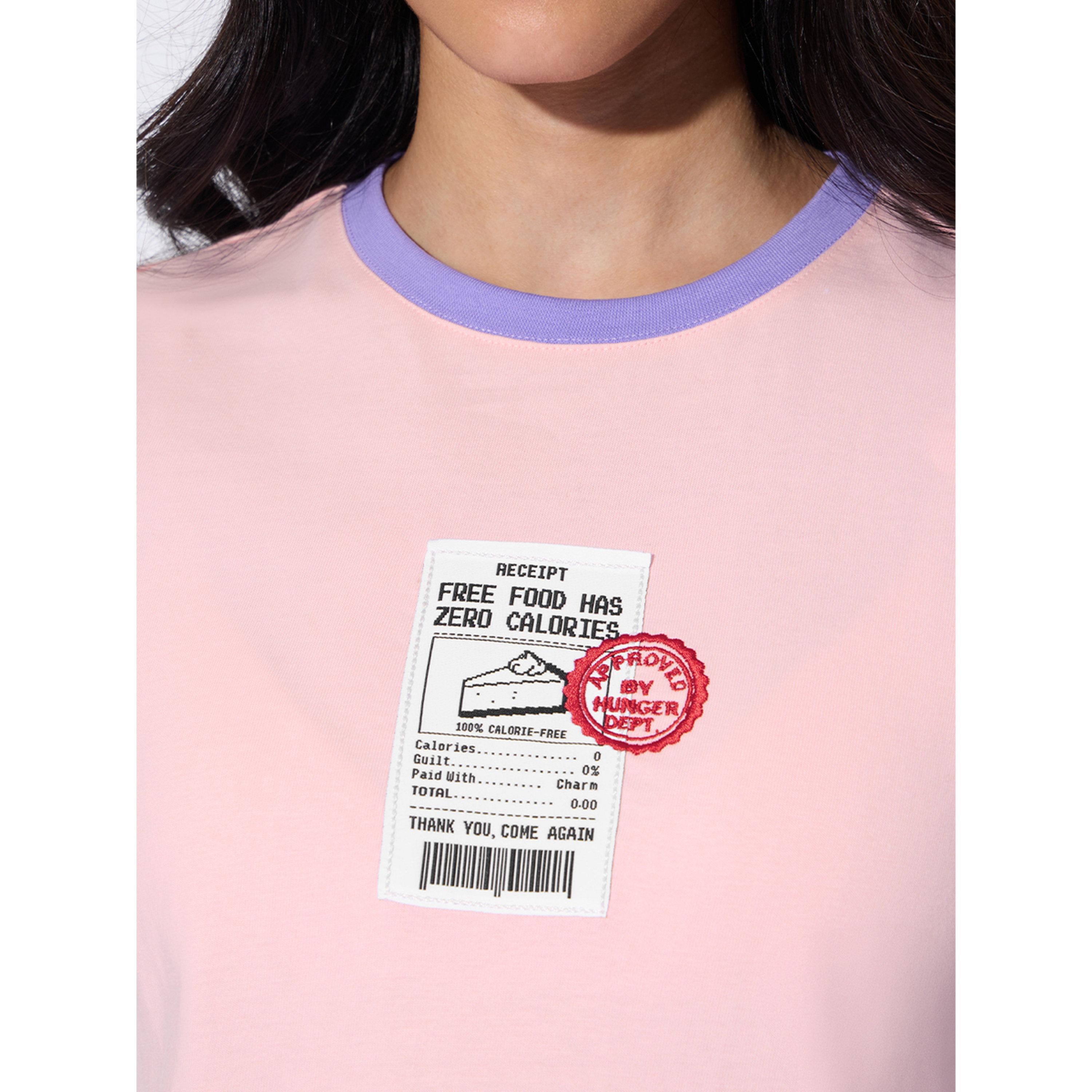 The Souled Store X Styli Pink Ringer T-Shirt with Badge Detail-women-clothing-tshirts-image-5