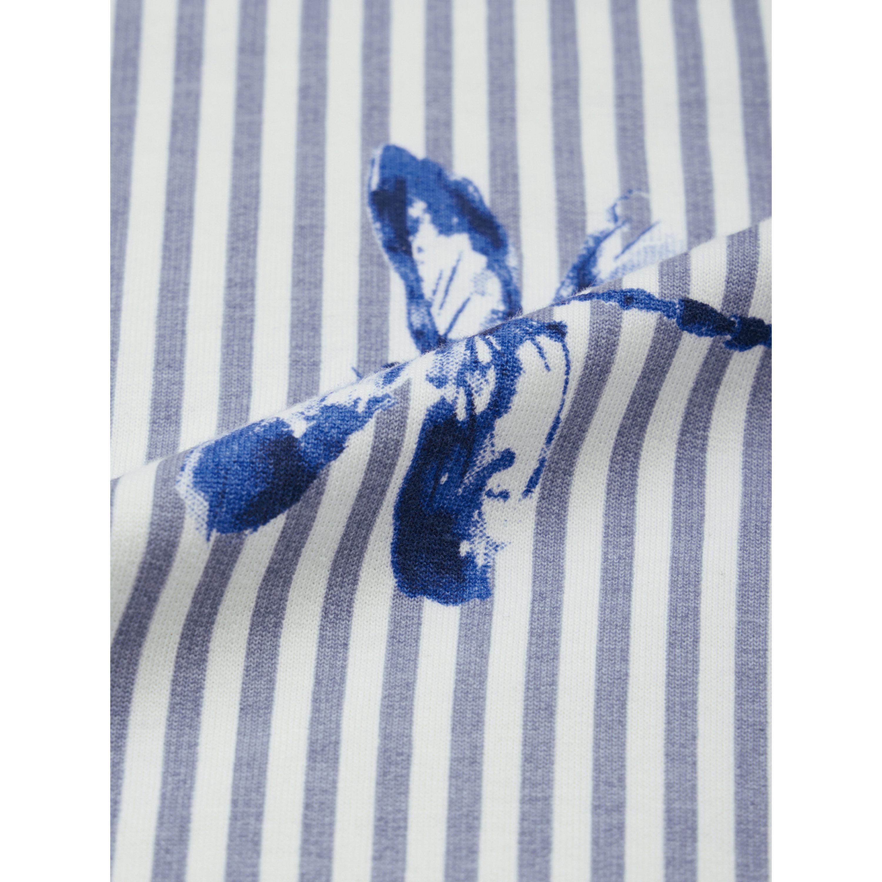 The Souled Store X Styli Blue Striped Oversized Cotton T-Shirt-women-clothing-tshirts-image-4