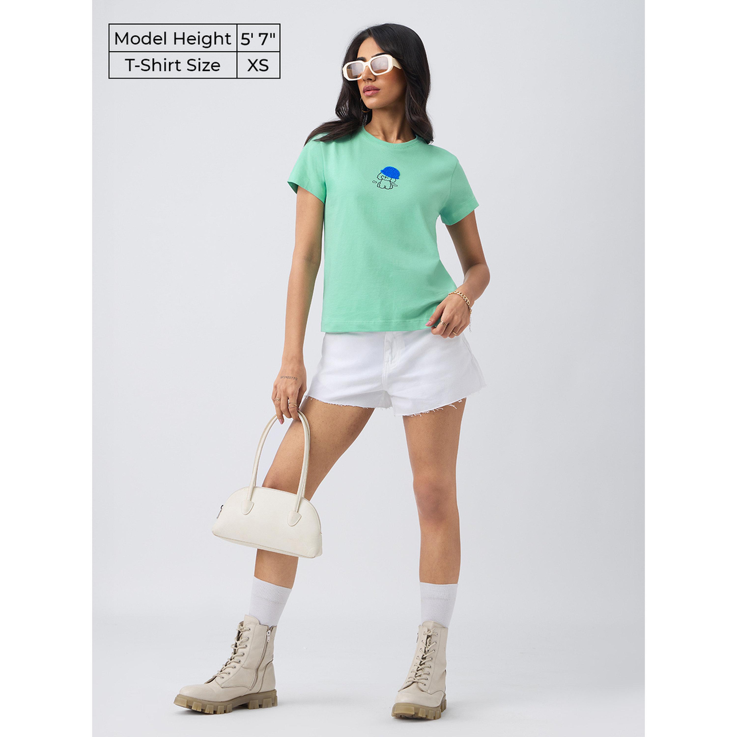 تيشيرت مطبوع بياقة دائرية-women-clothing-tshirts-image-2