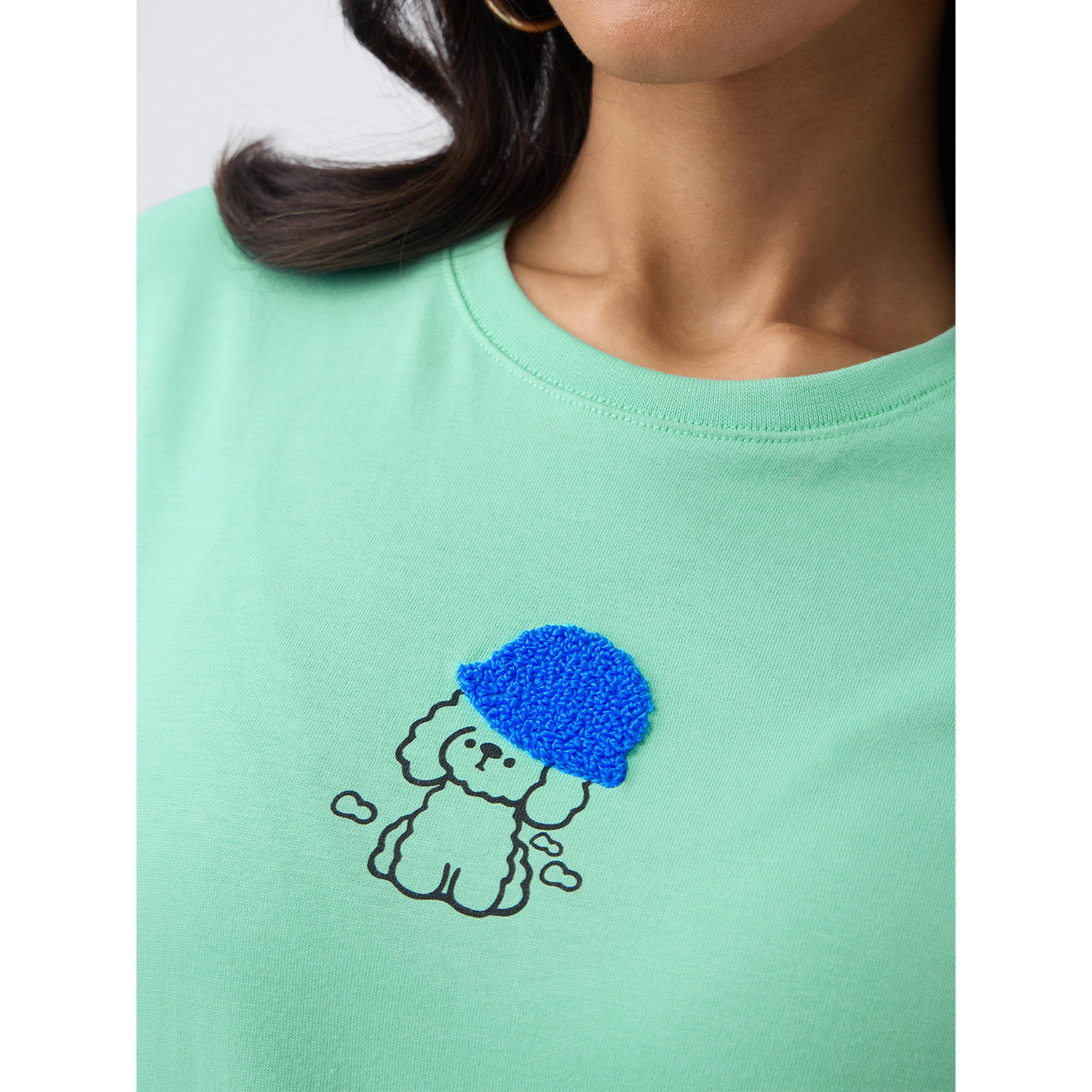 The Souled Store X Styli Green Round Neck Printed T-Shirt-women-clothing-tshirts-image-5