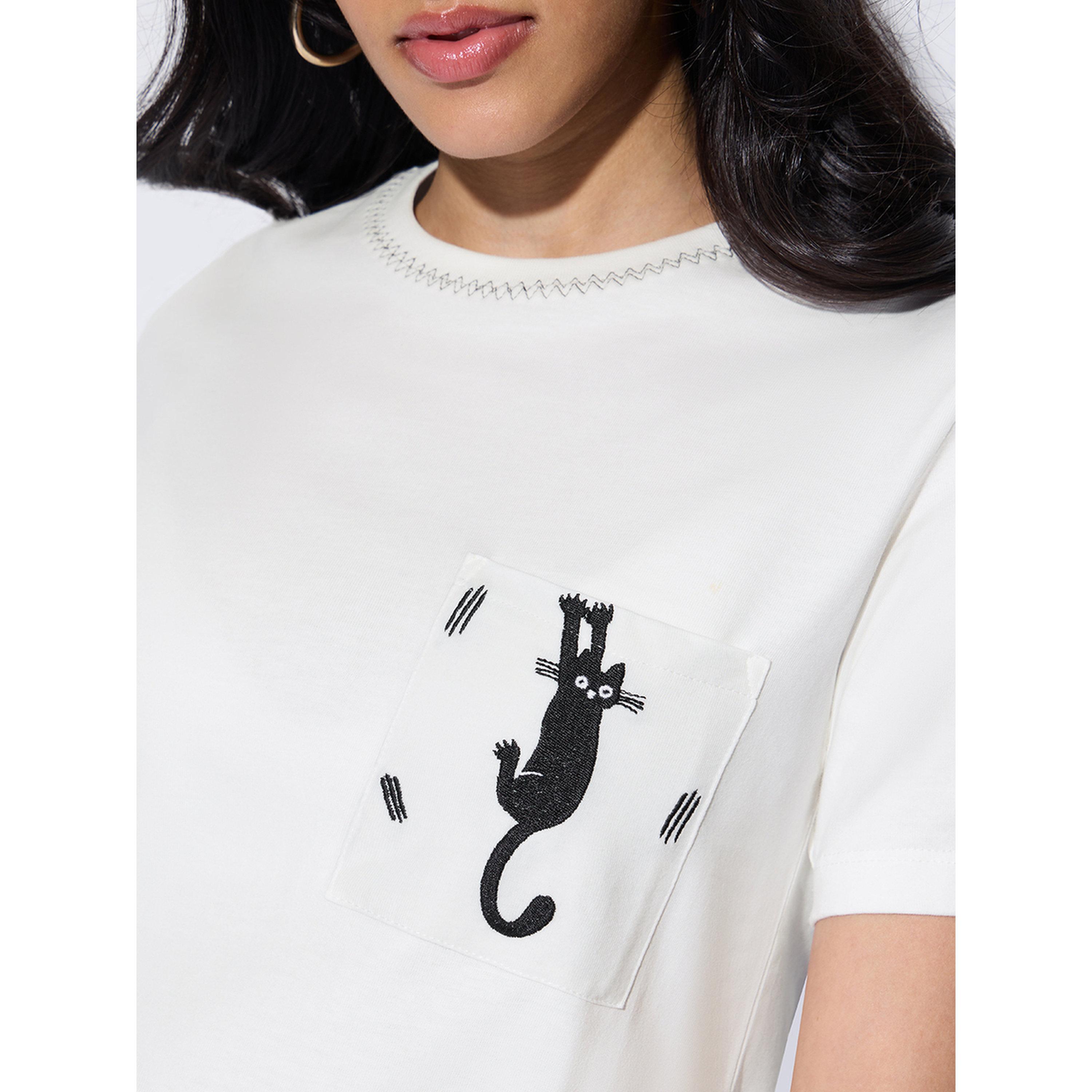 تيشيرت بتفاصيل جيب وقطة مطرزة-women-clothing-tshirts-image-5