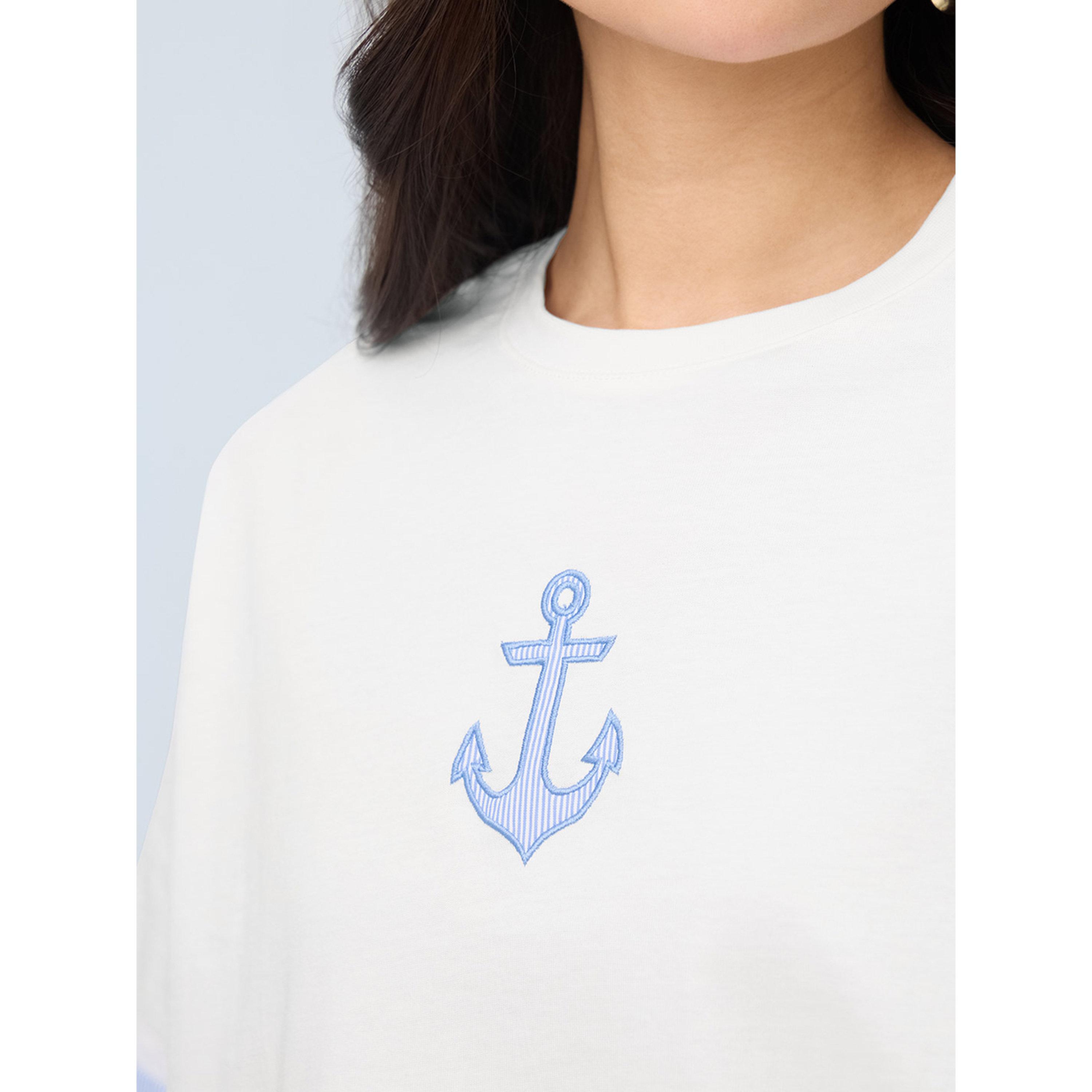 تيشيرت بقصة واسعة وتفاصيل مرساة-women-clothing-tshirts-image-6