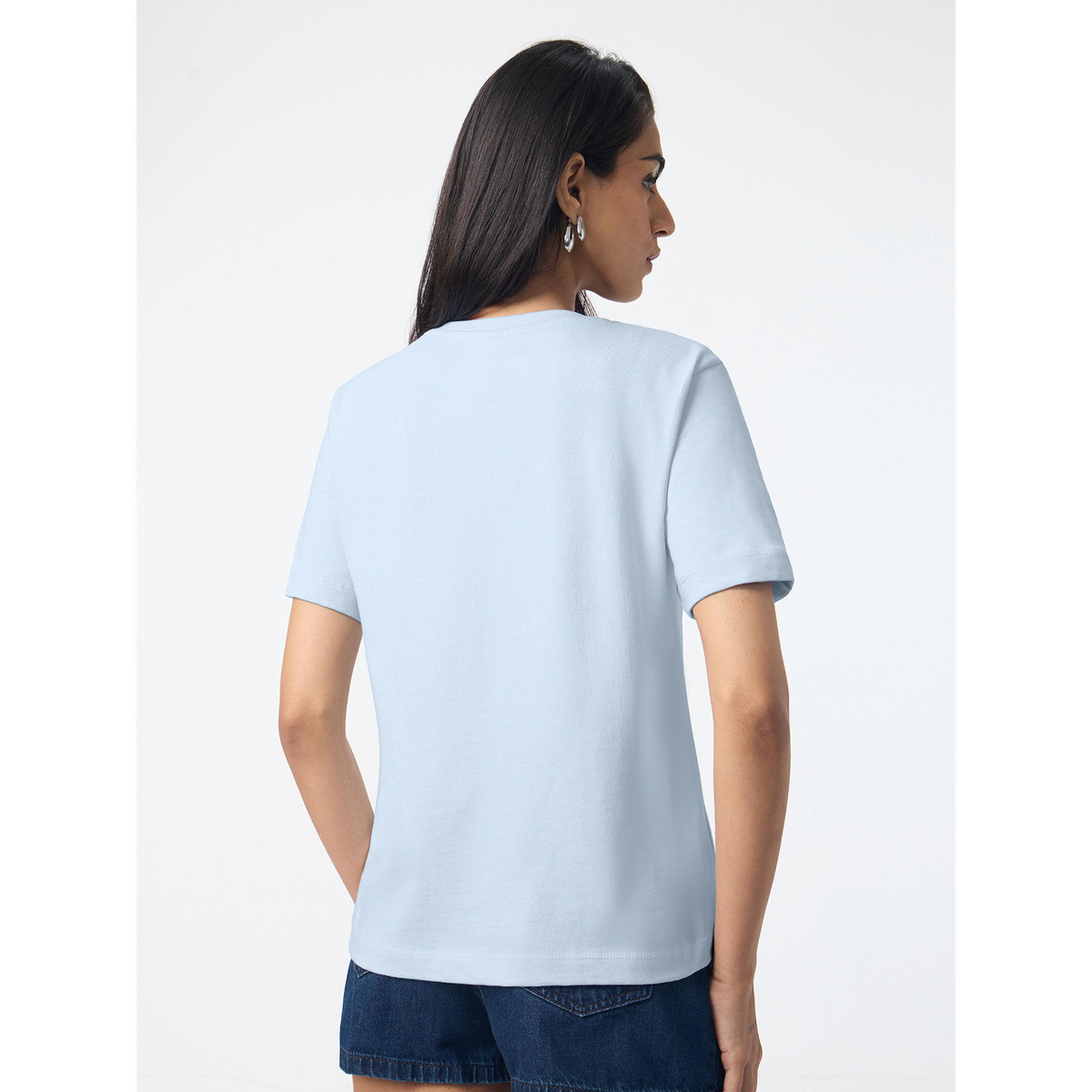 The Souled Store X Styli Light Blue Cat Print Regular Fit T-Shirt-women-clothing-tshirts-image-3