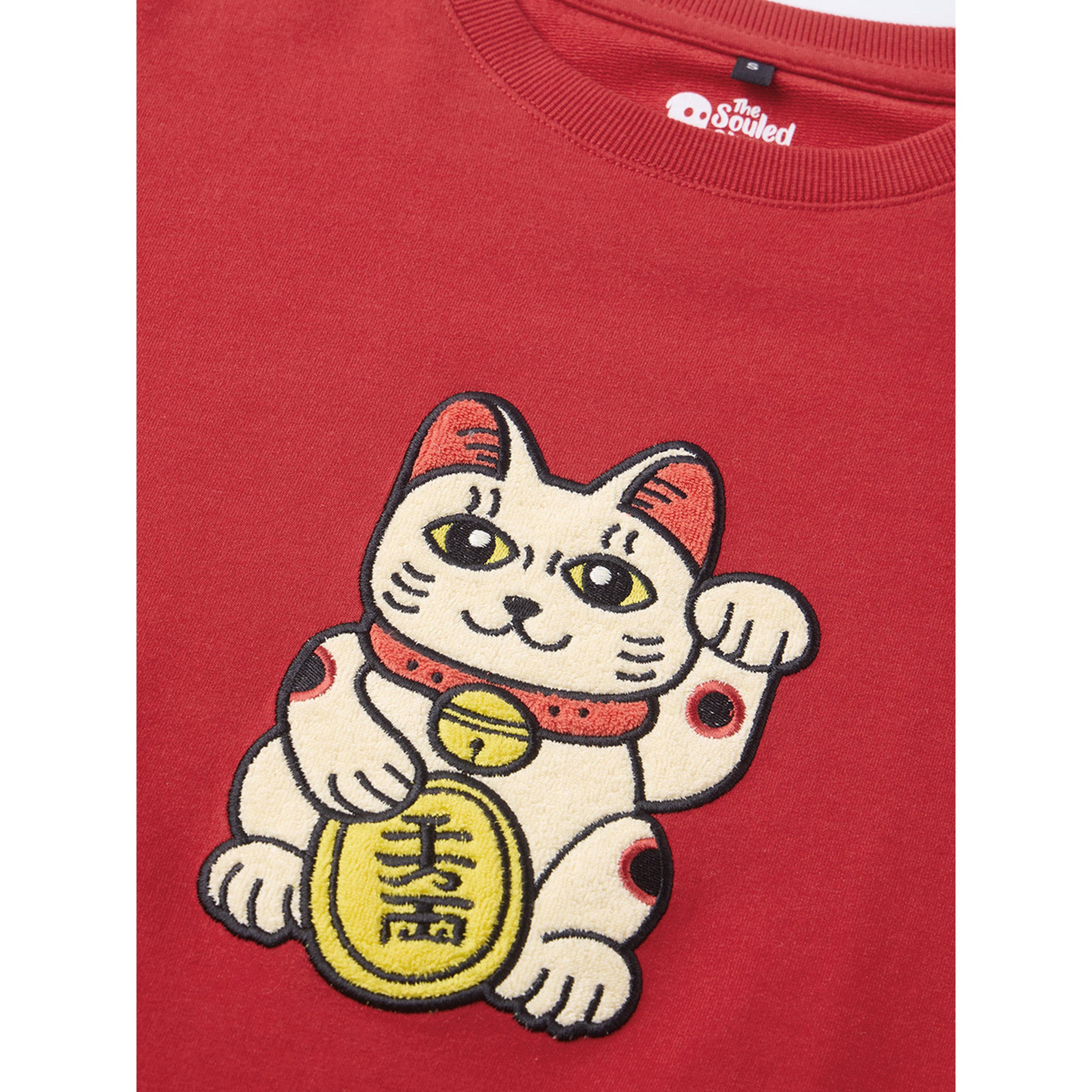 The Souled Store X Styli Red Lucky Cat Oversized T-Shirt-women-clothing-tshirts-image-4