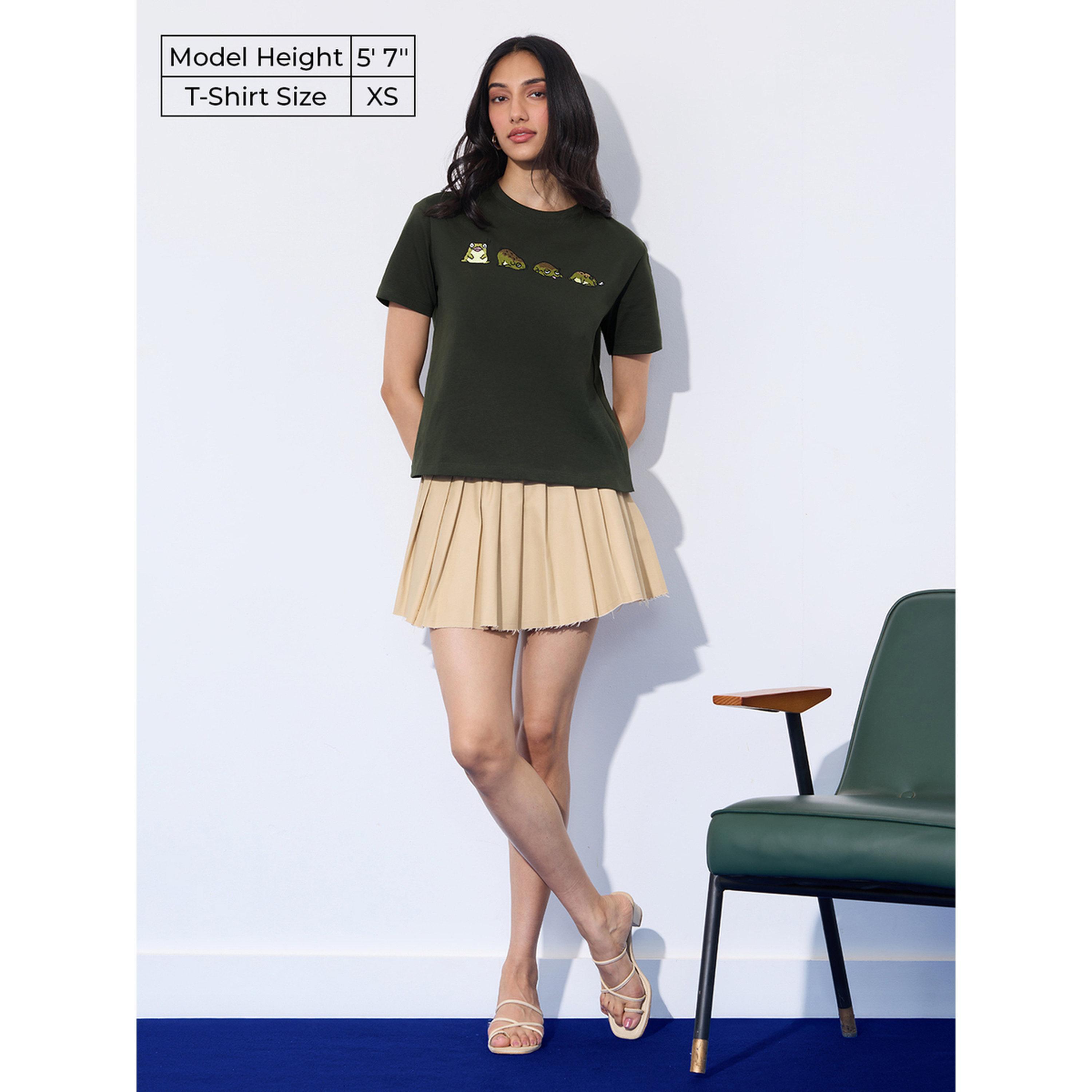 The Souled Store X Styli Olive Cotton Embroidered Boxy T-Shirt-women-clothing-tshirts-image-2
