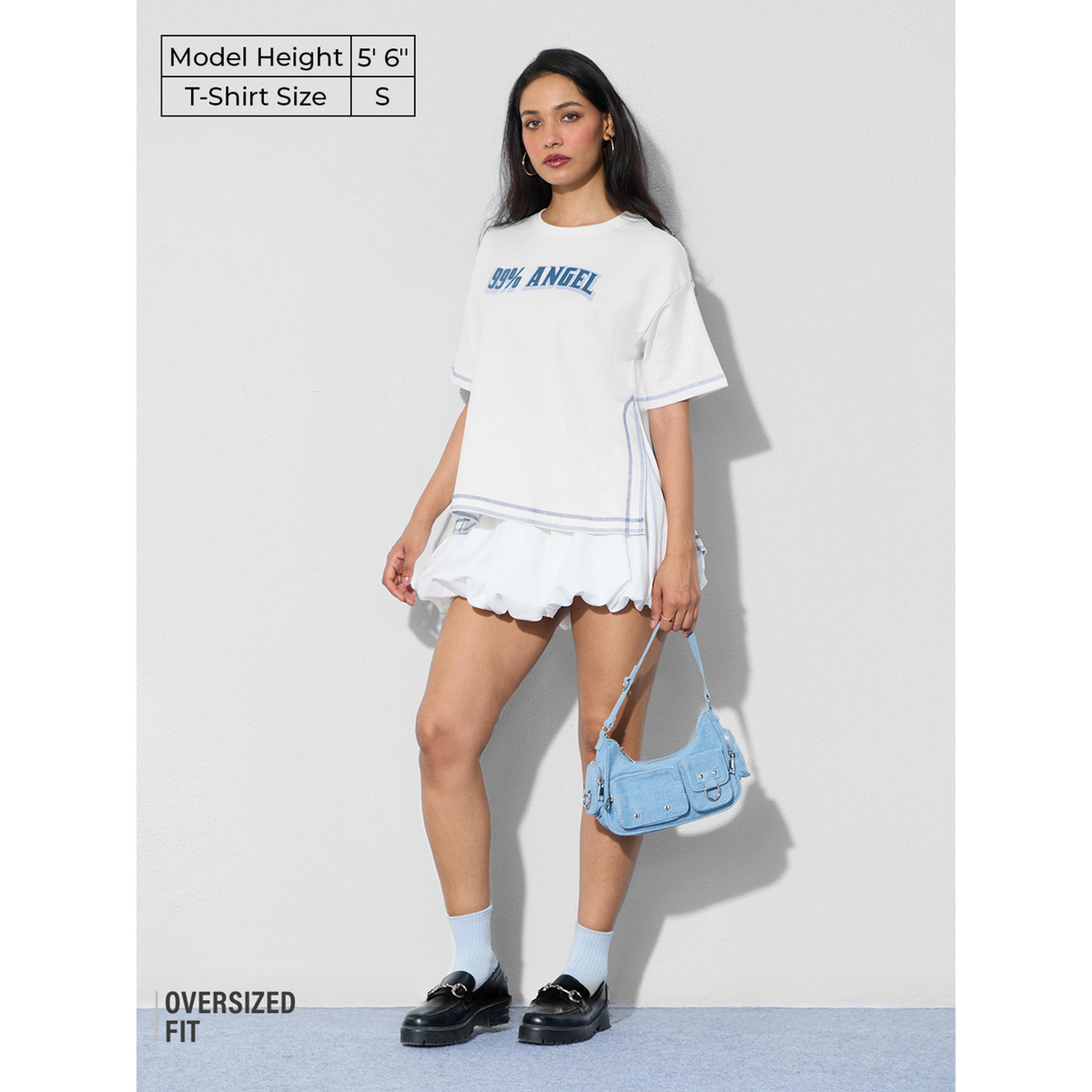 The Souled Store X Styli White Printed Oversized Cotton T-Shirt-women-clothing-tshirts-image-2