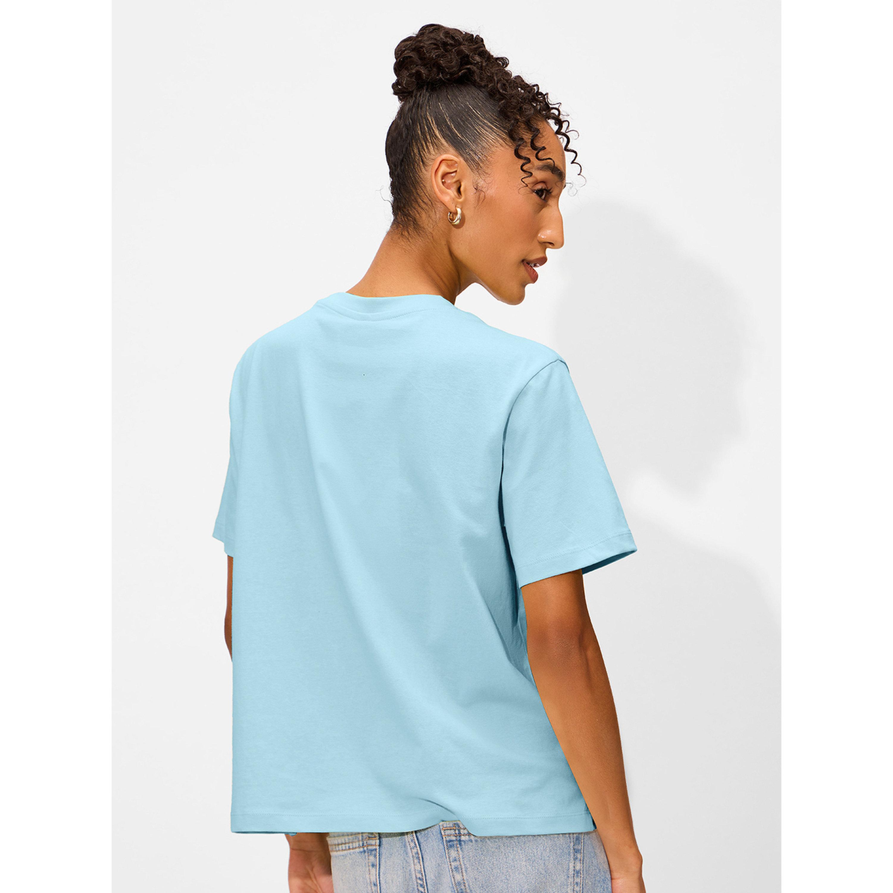 The Souled Store X Styli Blue Graphic Print Relaxed Fit T-Shirt-women-clothing-tshirts-image-3