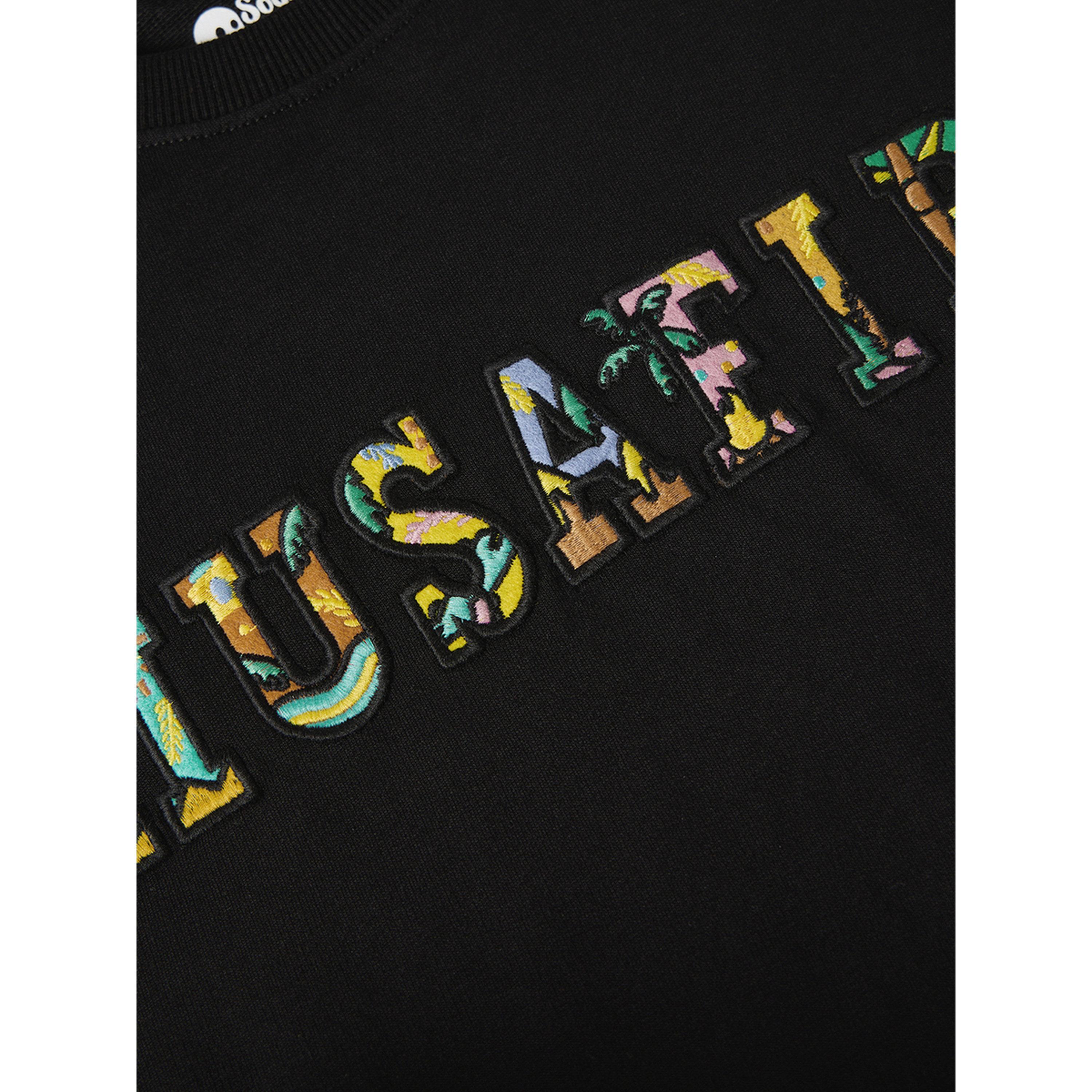 The Souled Store X Styli Black Embroidered Oversized T-Shirt-women-clothing-tshirts-image-5