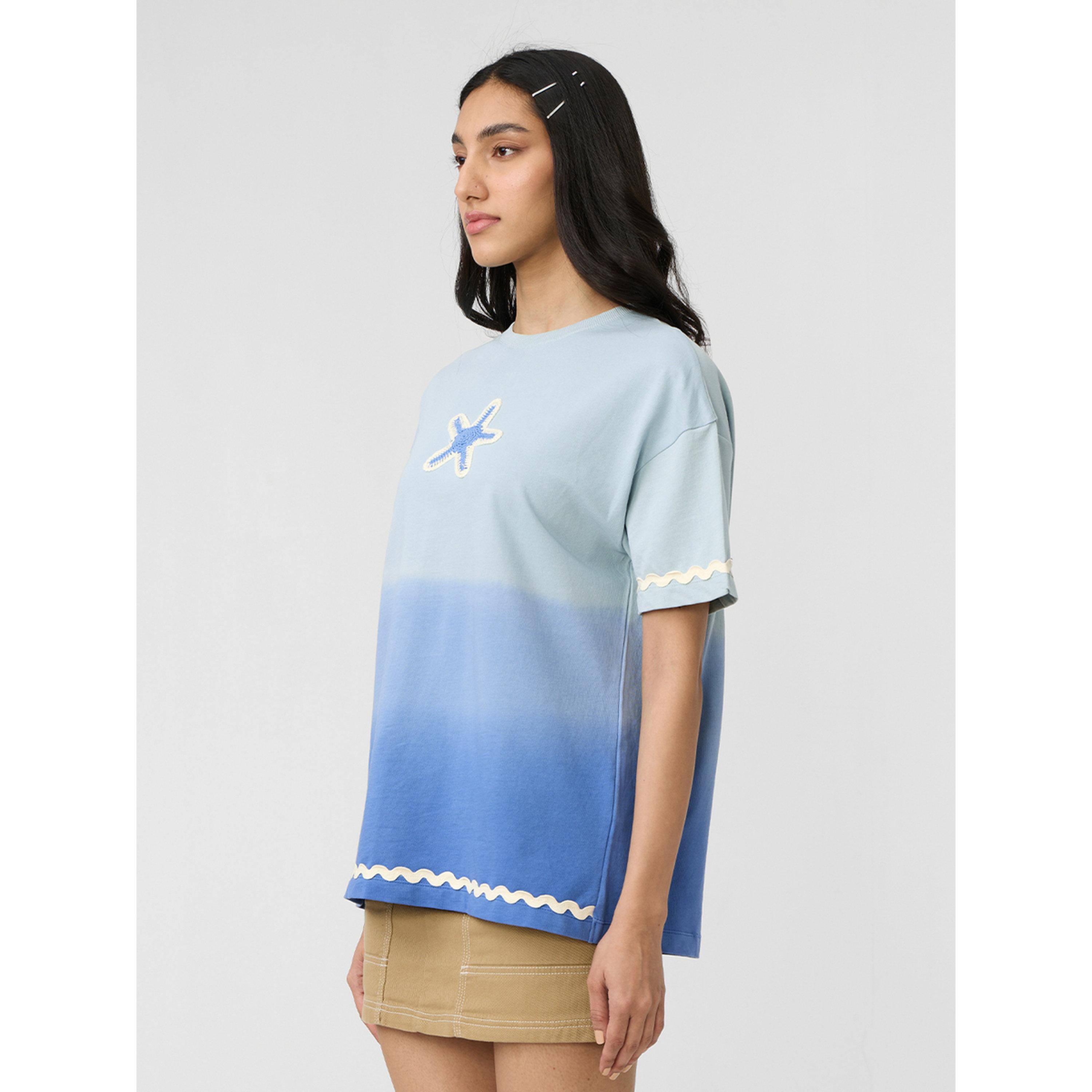 The Souled Store X Styli Blue Ombre Look Oversized T-Shirt-women-clothing-tshirts-image-2