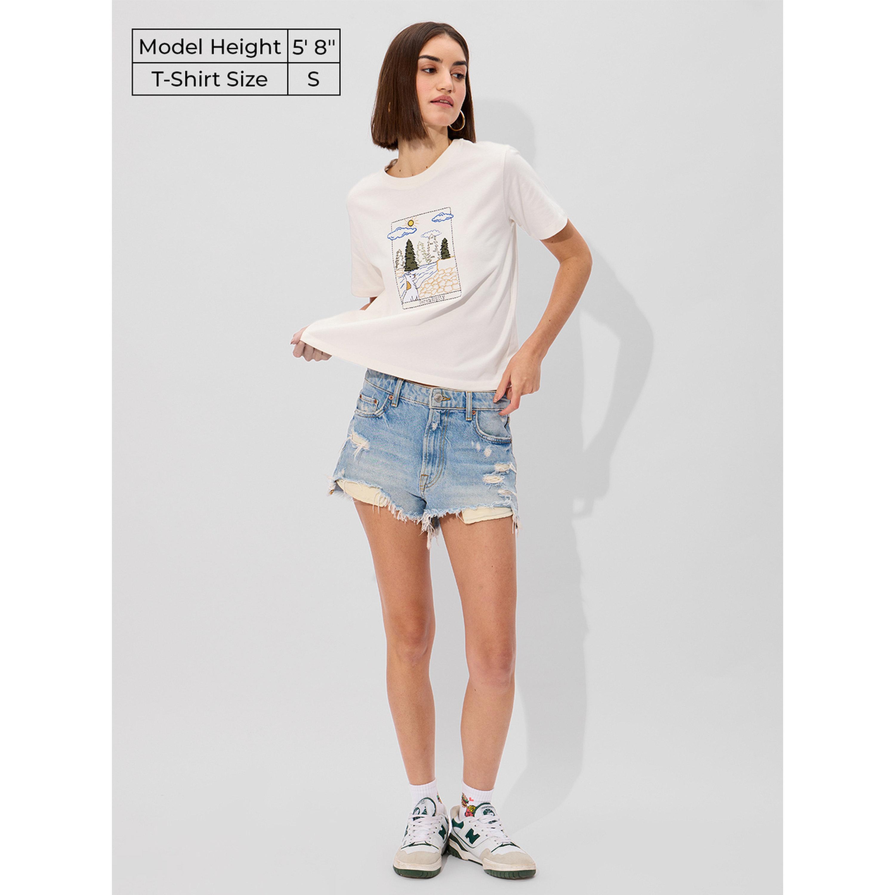 The Souled Store X Styli White Embroidered Relaxed Fit T-Shirt-women-clothing-tshirts-image-2