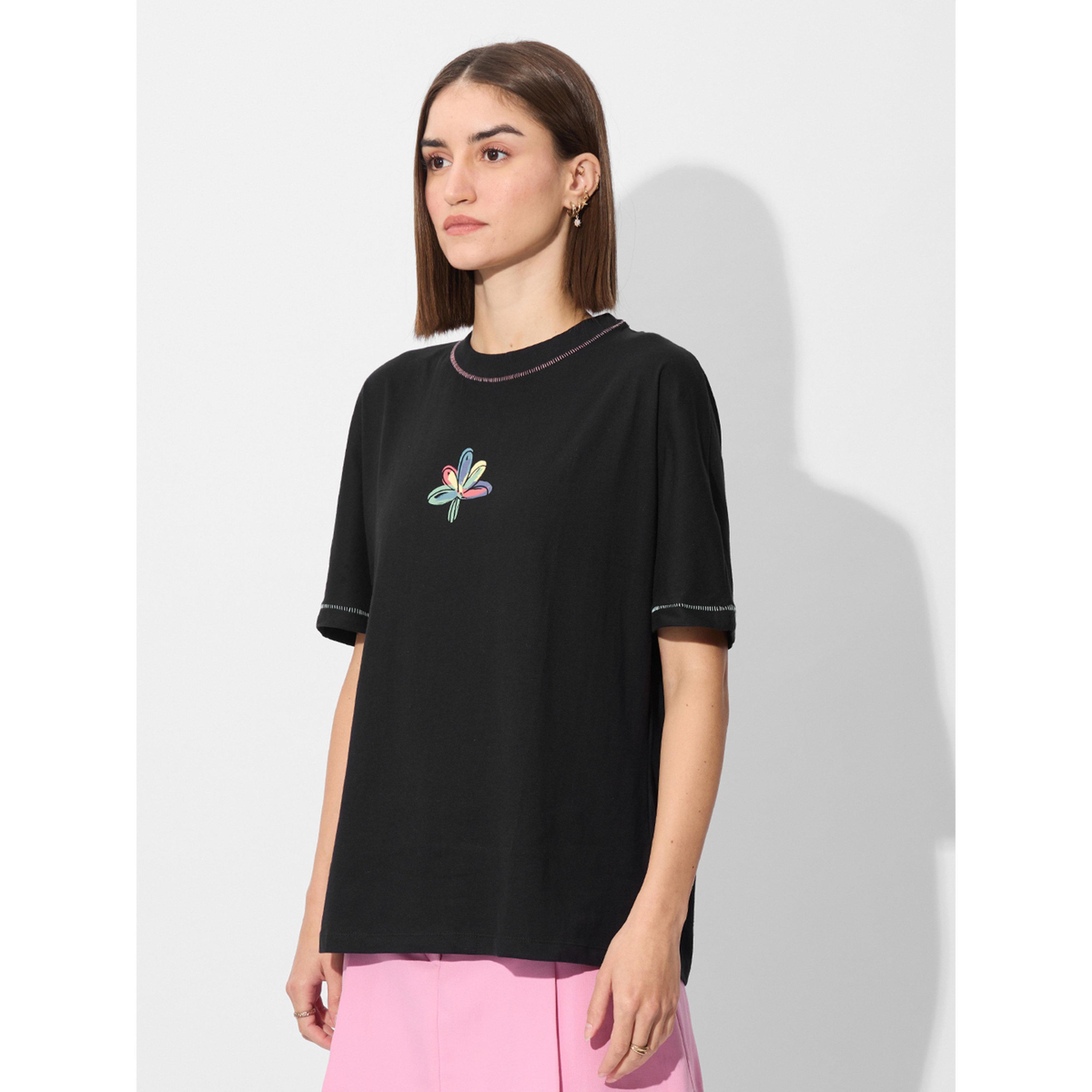 تيشيرت بطبعة جرافيك بقصة واسعة-women-clothing-tshirts-image-3