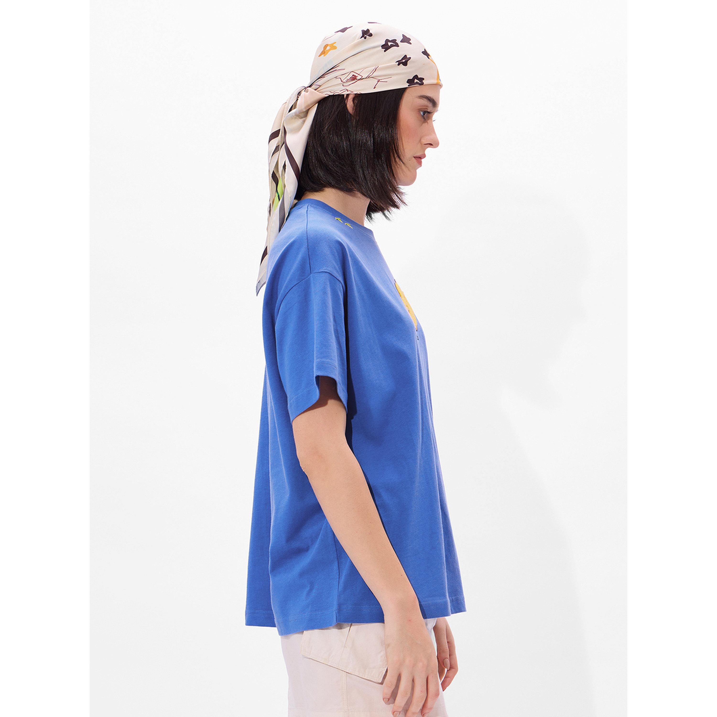 The Souled Store X Styli Blue Embroidered Oversized T-Shirt-women-clothing-tshirts-image-3