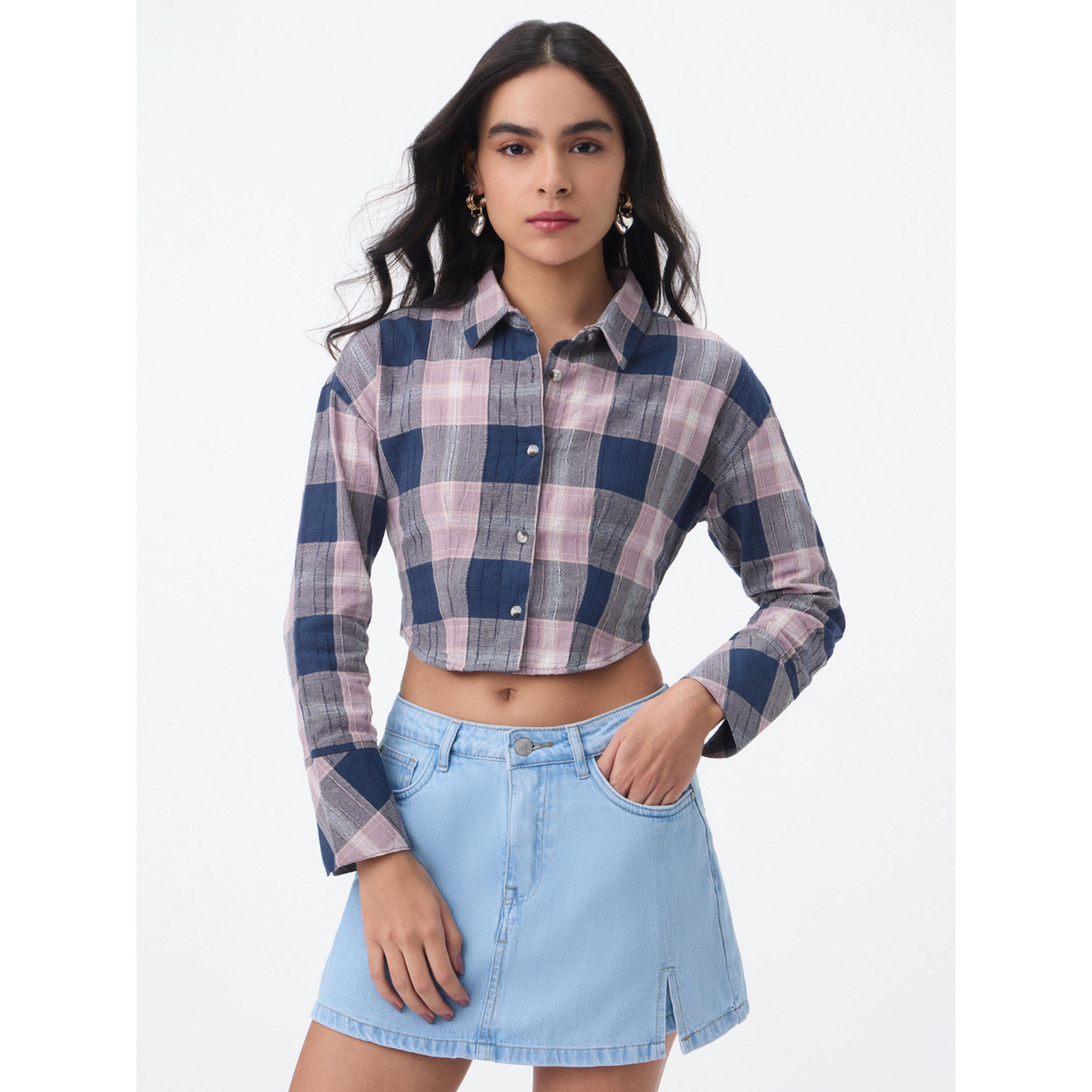 بلوزة قصيرة مربعات-women-clothing-shirtsandblouses-blouses-image-1