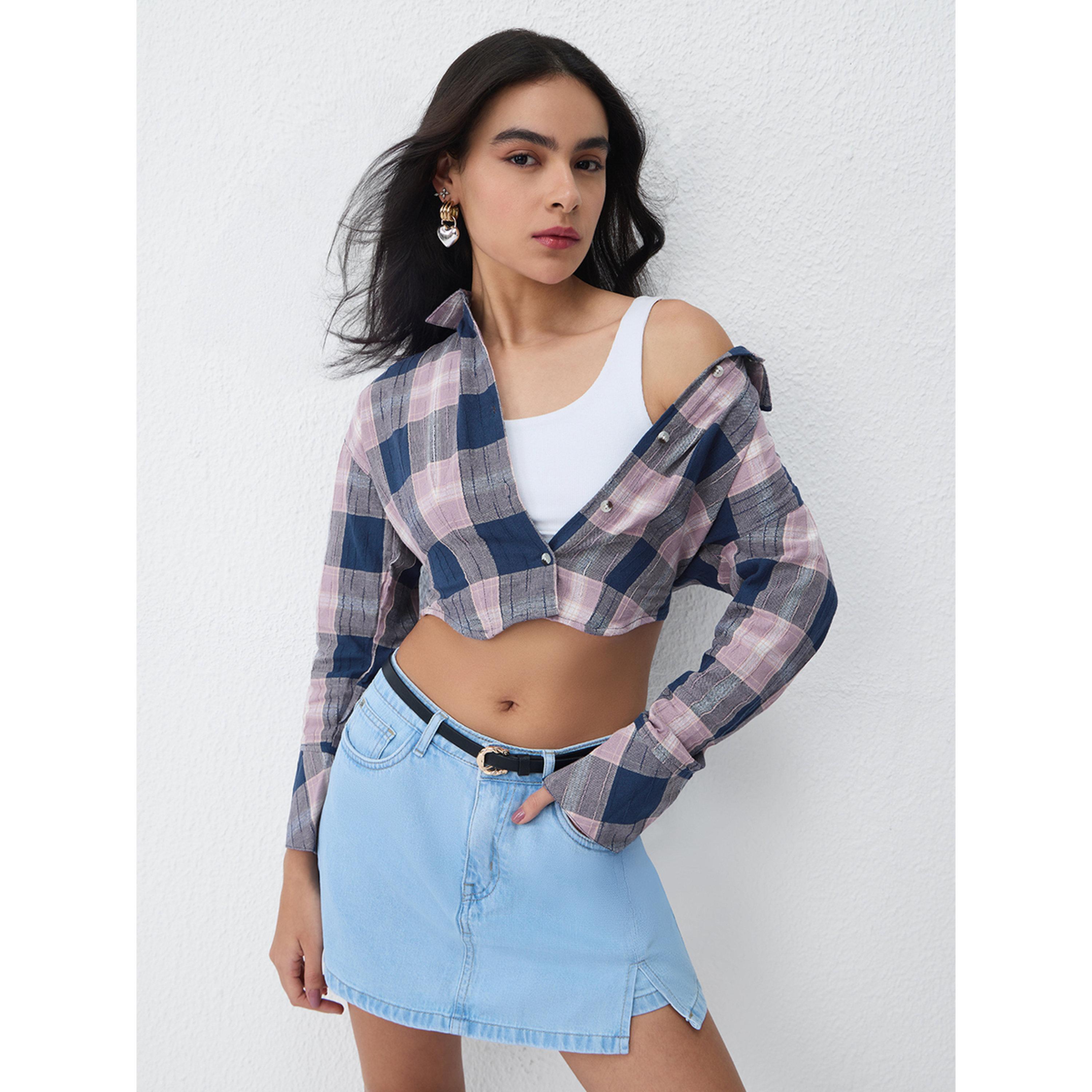بلوزة قصيرة مربعات-women-clothing-shirtsandblouses-blouses-image-4