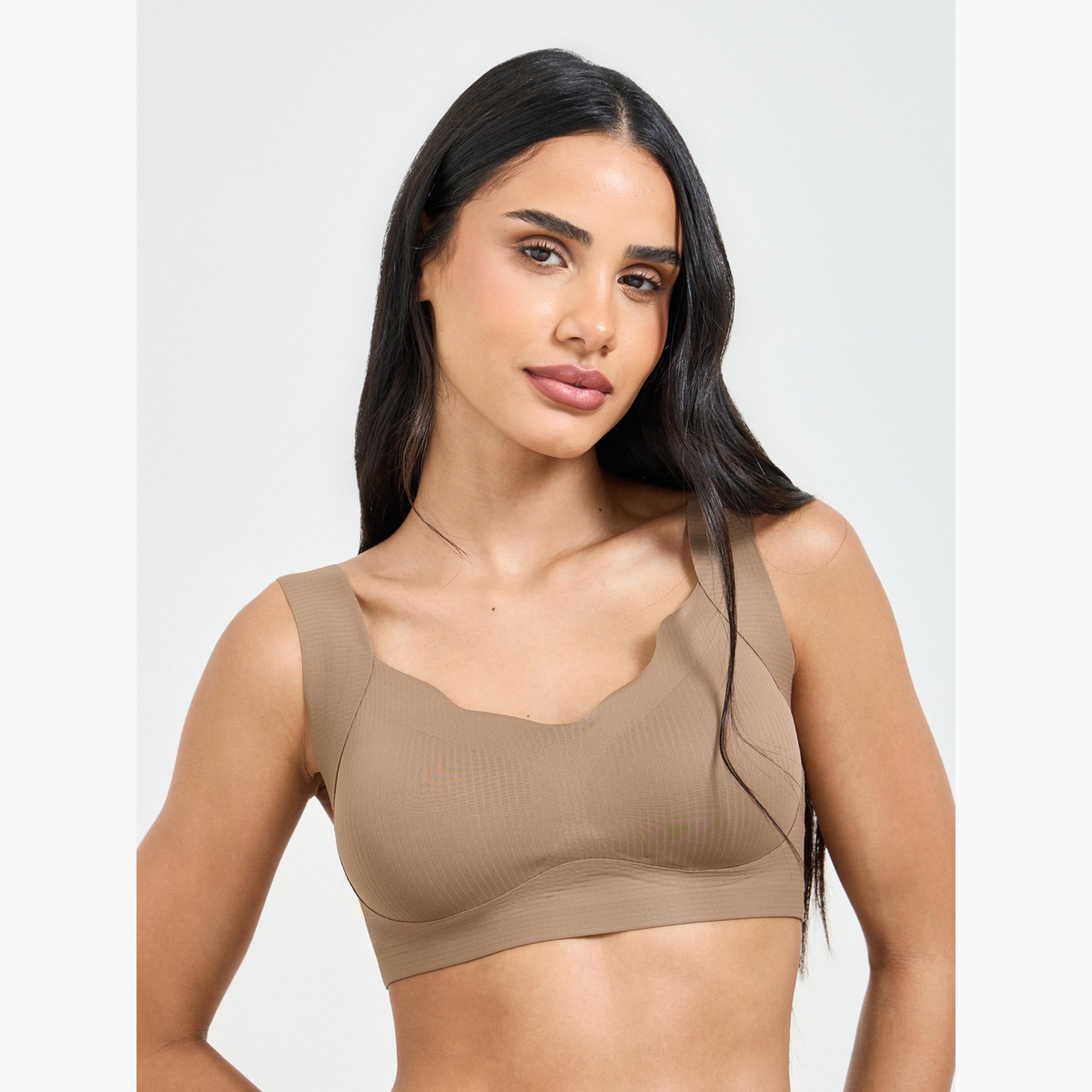 Take Two Solid Texture Padded Non Wired T-Shirt Bra-women-clothing-lingerie-bras-image-1