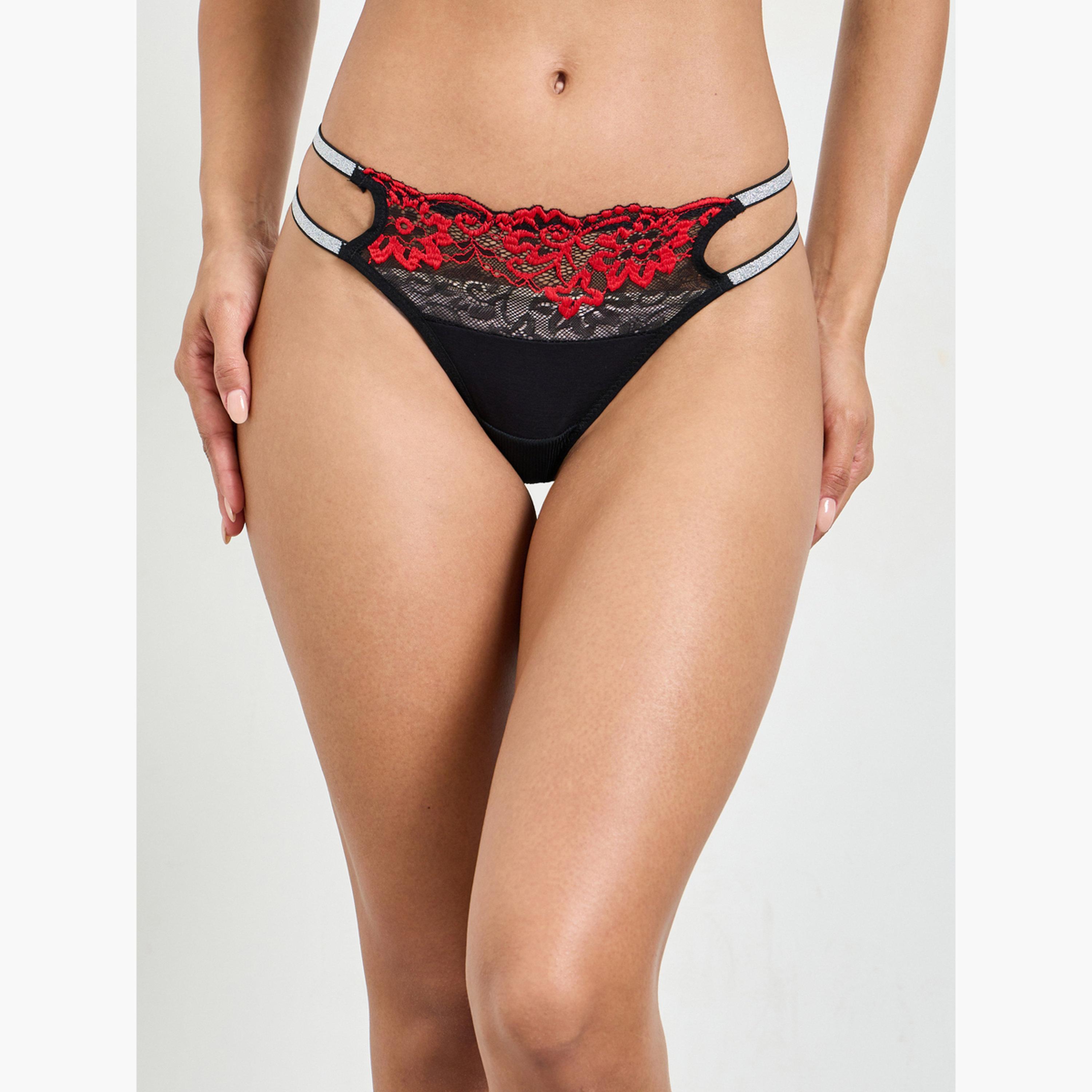 طقم للانجري من ثونغ دانتيل وبراليت دانتيل مبطنة بدون أسلاك-women-clothing-lingerie-lingeriesets-image-4
