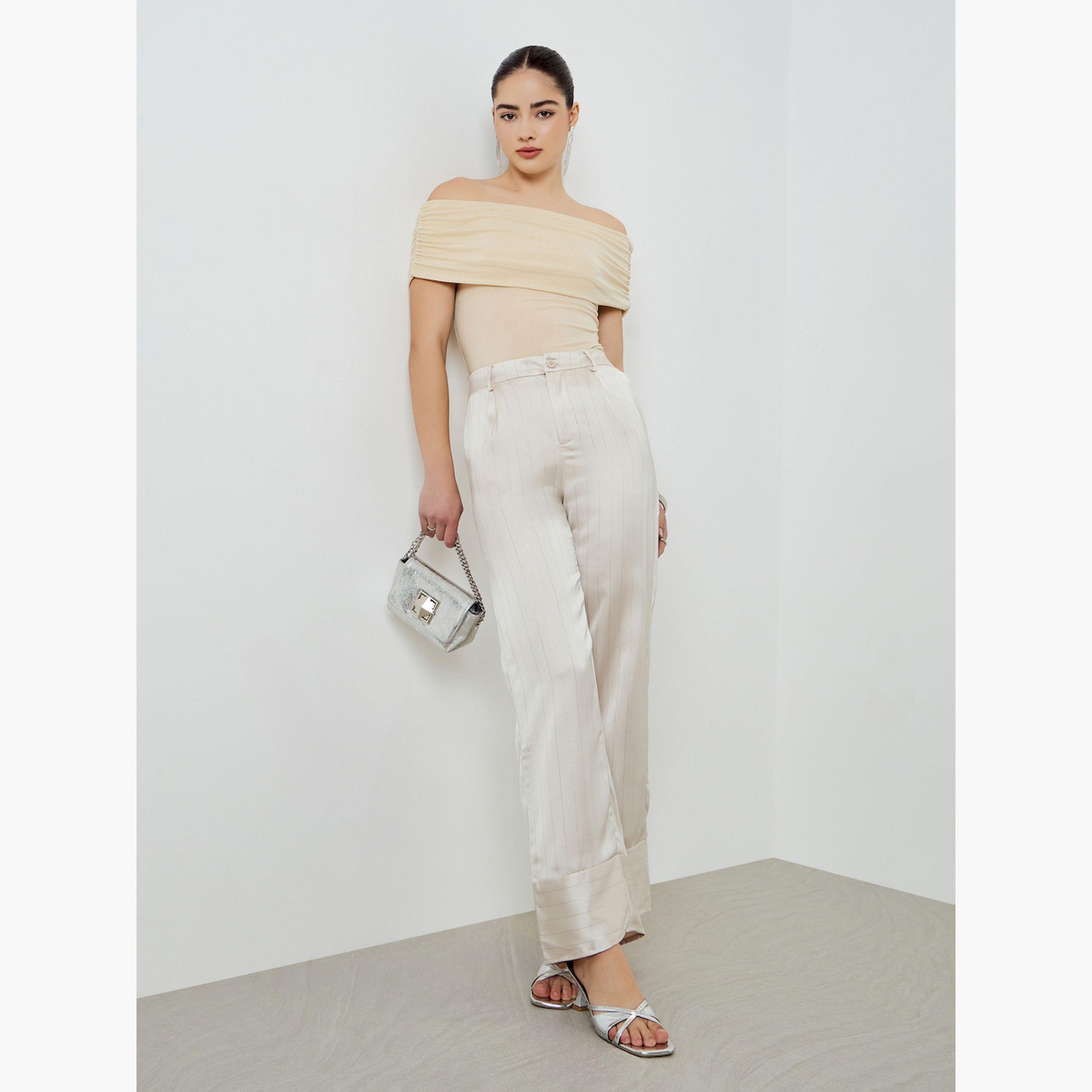 بنطال مخطط بأرجل واسعة-women-clothing-bottoms-trousers-image-2