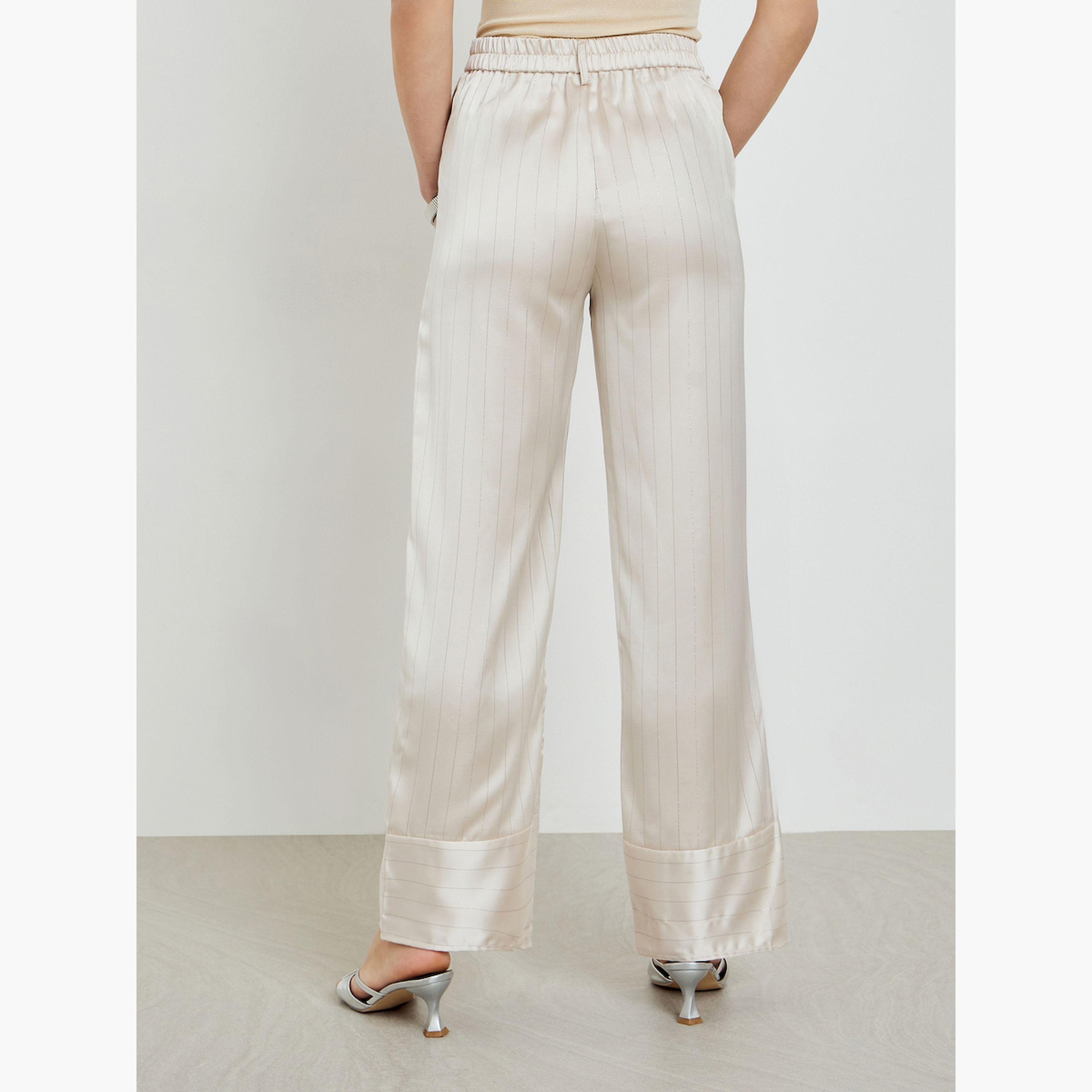 بنطال مخطط بأرجل واسعة-women-clothing-bottoms-trousers-image-4
