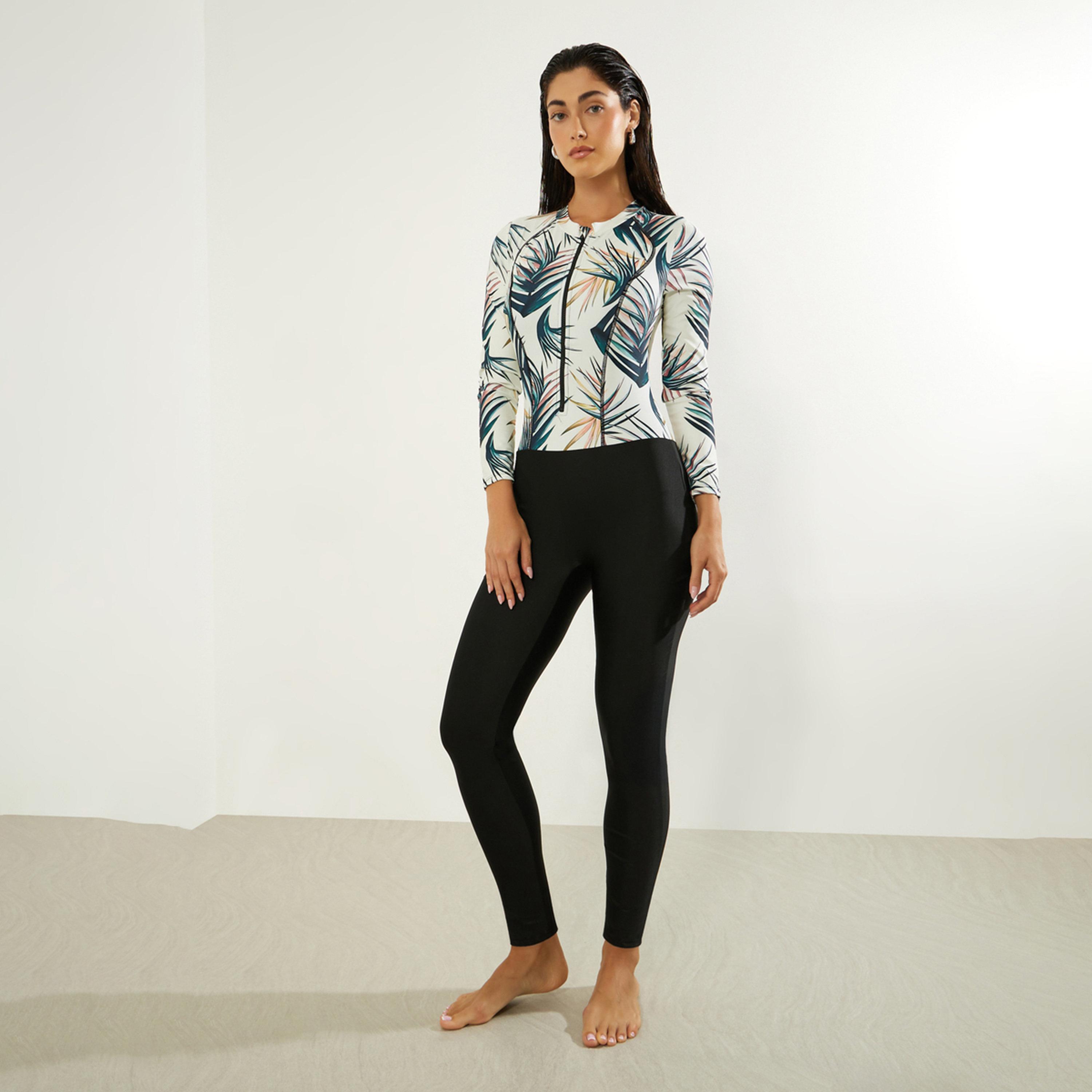 Styli Pack of 2 -  Full Sleeve Printed Burkini and Pre Stitched Wrap Skirt Set-women-clothing-swimandbeach-swim-burkinis-image-1