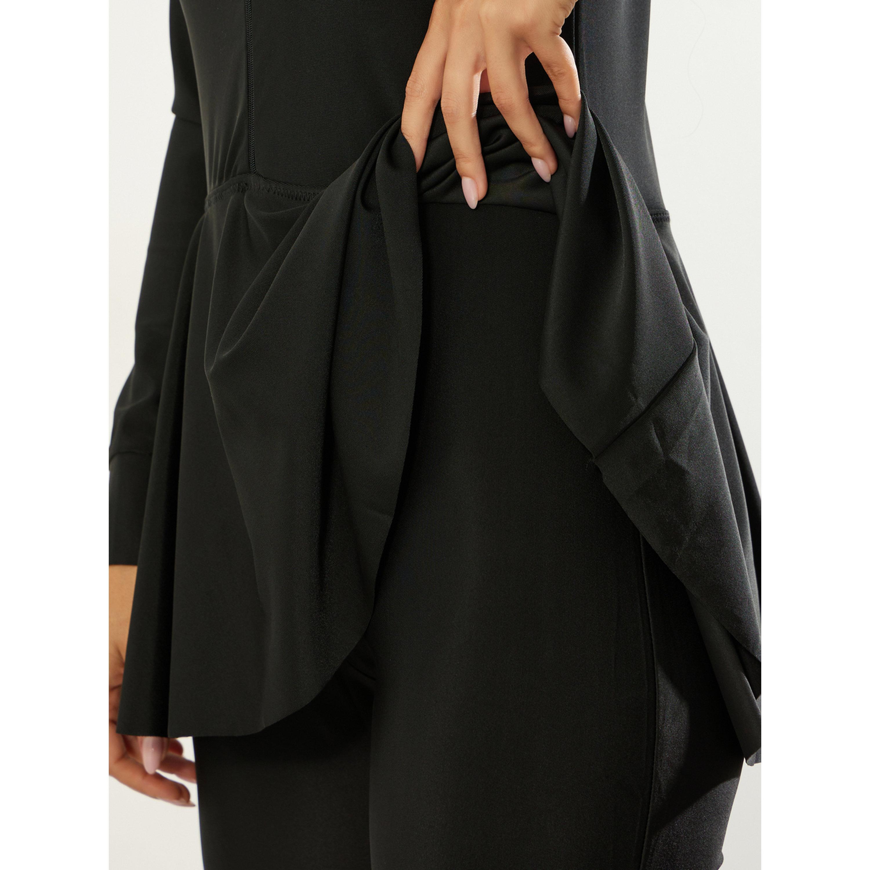 Styli Pack of 3 - Full Sleeve Burkini with Attached Skirt and Woven Marble Print Front Open Maxi Coverup-women-clothing-swimandbeach-swim-burkinis-image-5
