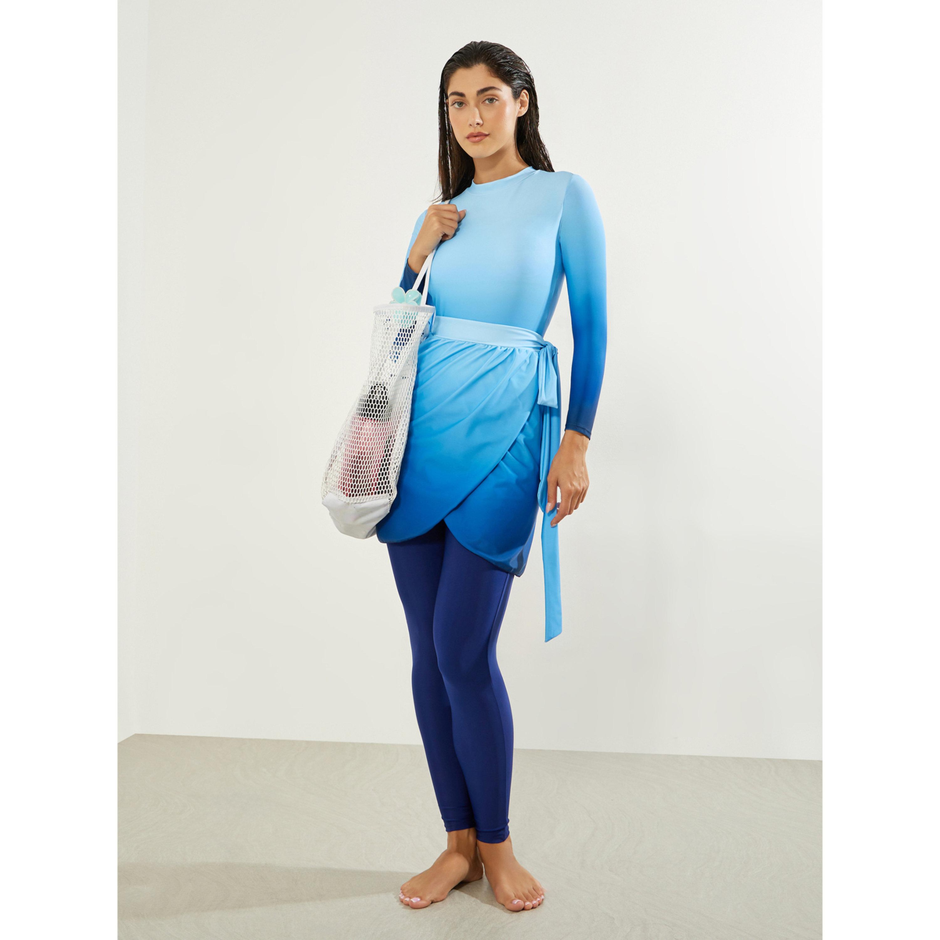 طقم بوركيني 3 قطع من تنورة بنمط لف وليقنز مع بدلة سباحة بنمط أومبري-women-clothing-swimandbeach-swim-burkinis-image-2