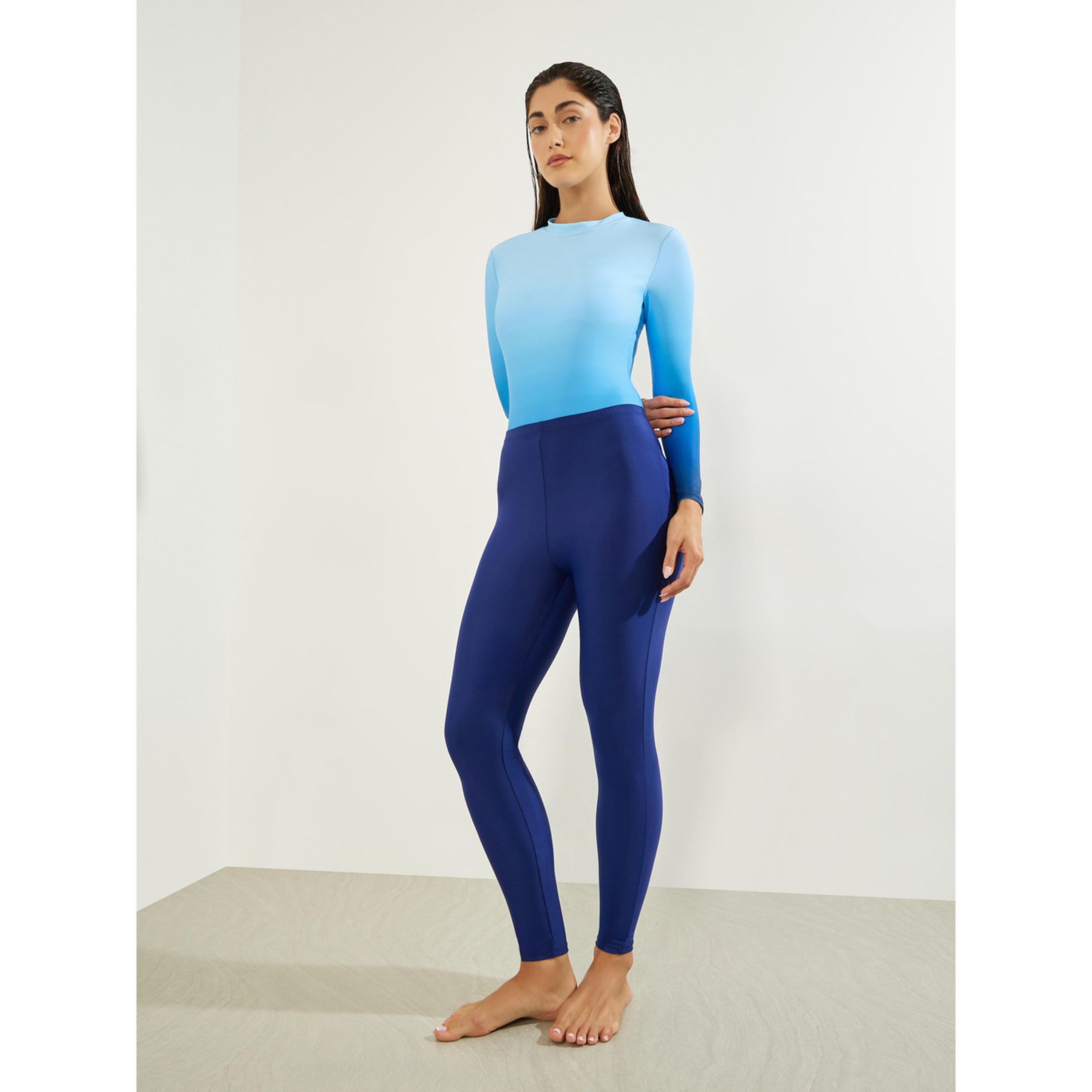 طقم بوركيني 3 قطع من تنورة بنمط لف وليقنز مع بدلة سباحة بنمط أومبري-women-clothing-swimandbeach-swim-burkinis-image-3