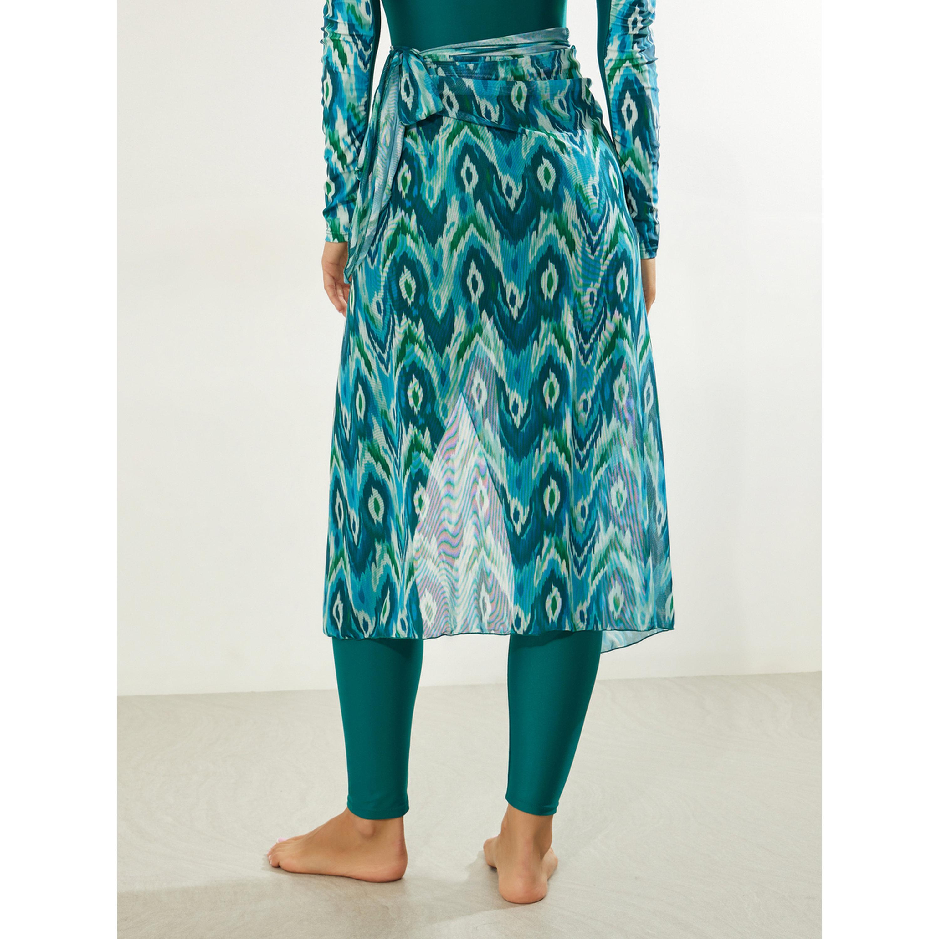 طقم بوركيني 3 قطع من تنورة بنمط لف وليقنز مع بدلة سباحة بطبعة هندسية-women-clothing-swimandbeach-swim-burkinis-image-5